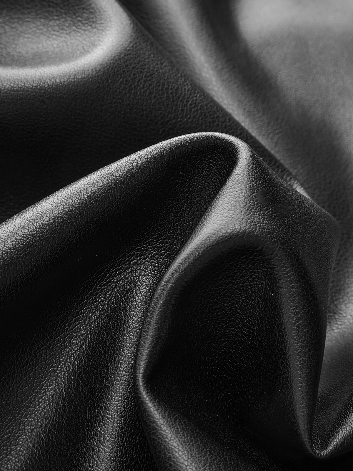 PU Leather Panel Long Sleeve Knit Dress - Image 4