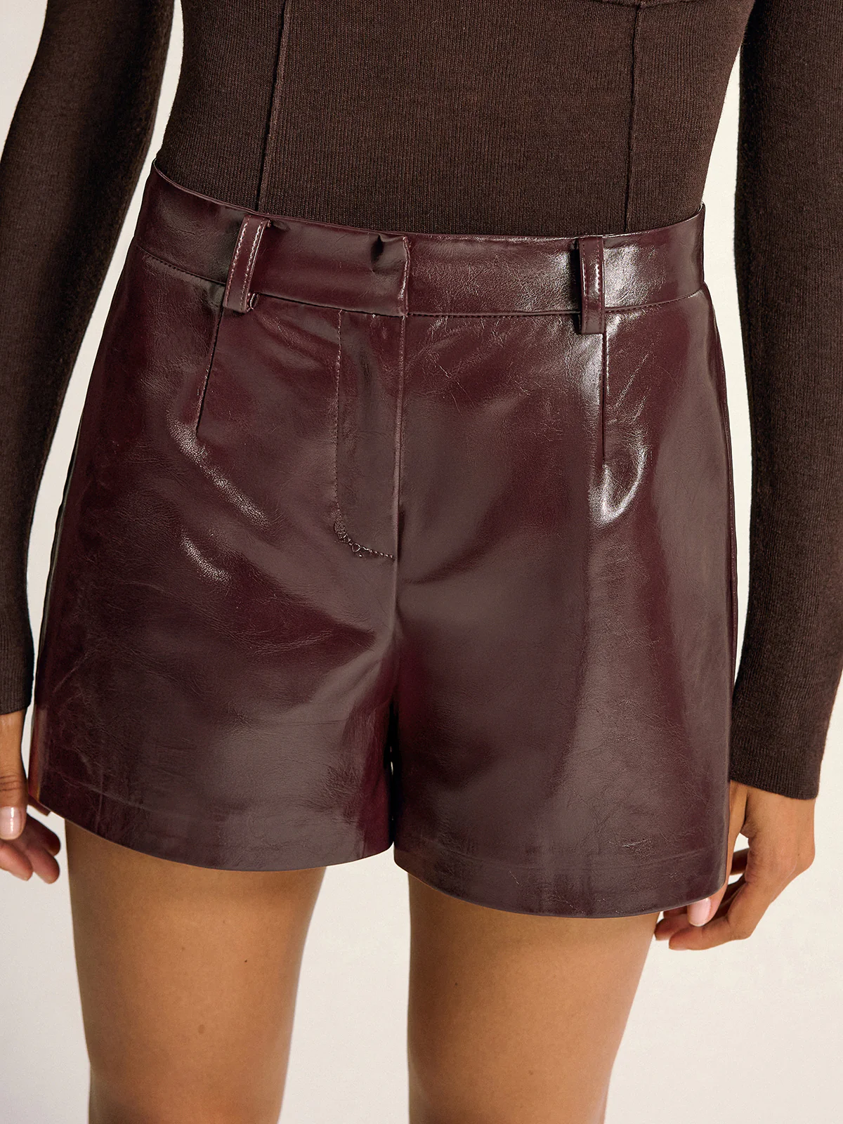 PU Leather Shorts without Belt - Image 3