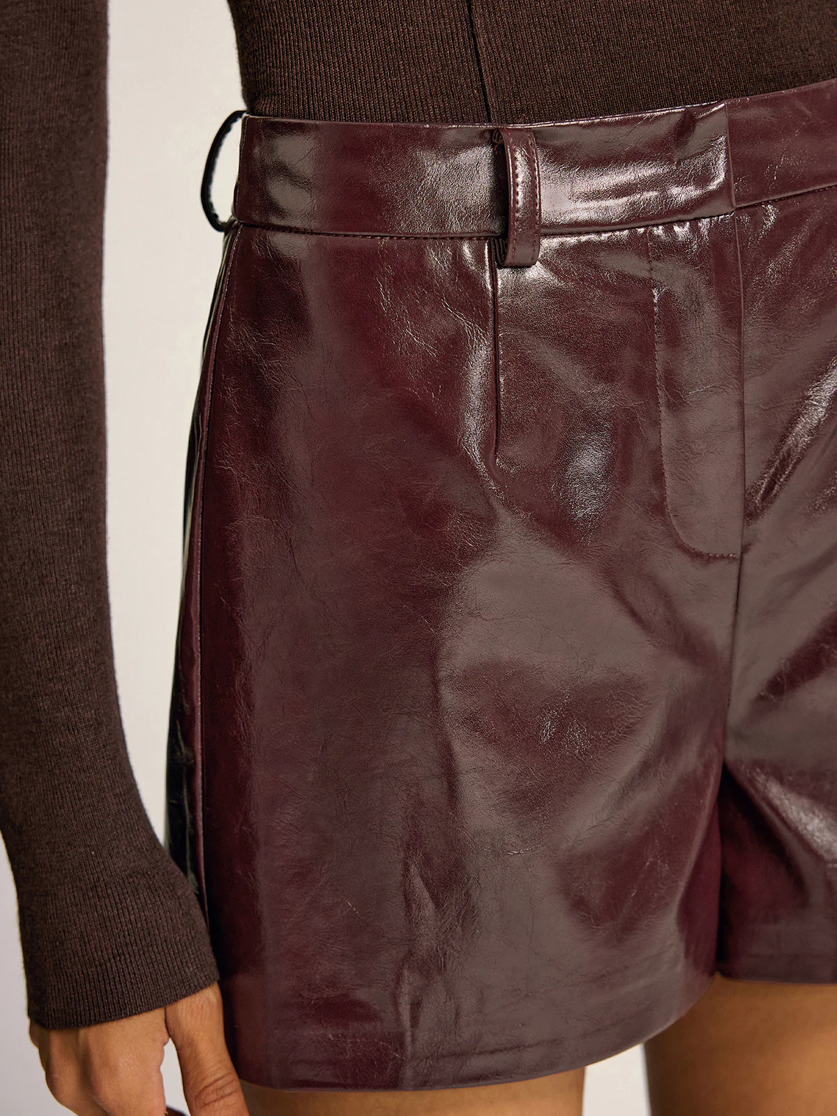 PU Leather Shorts without Belt - Image 4
