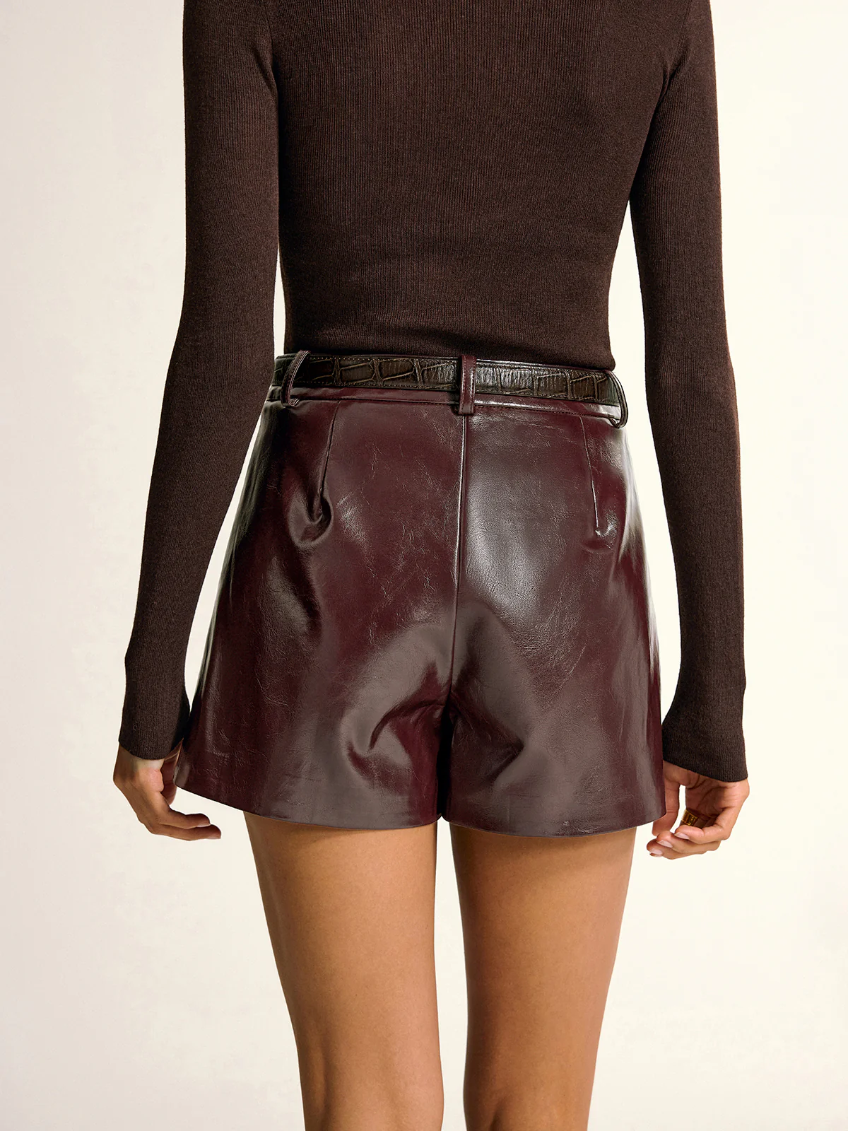 PU Leather Shorts without Belt - Image 7