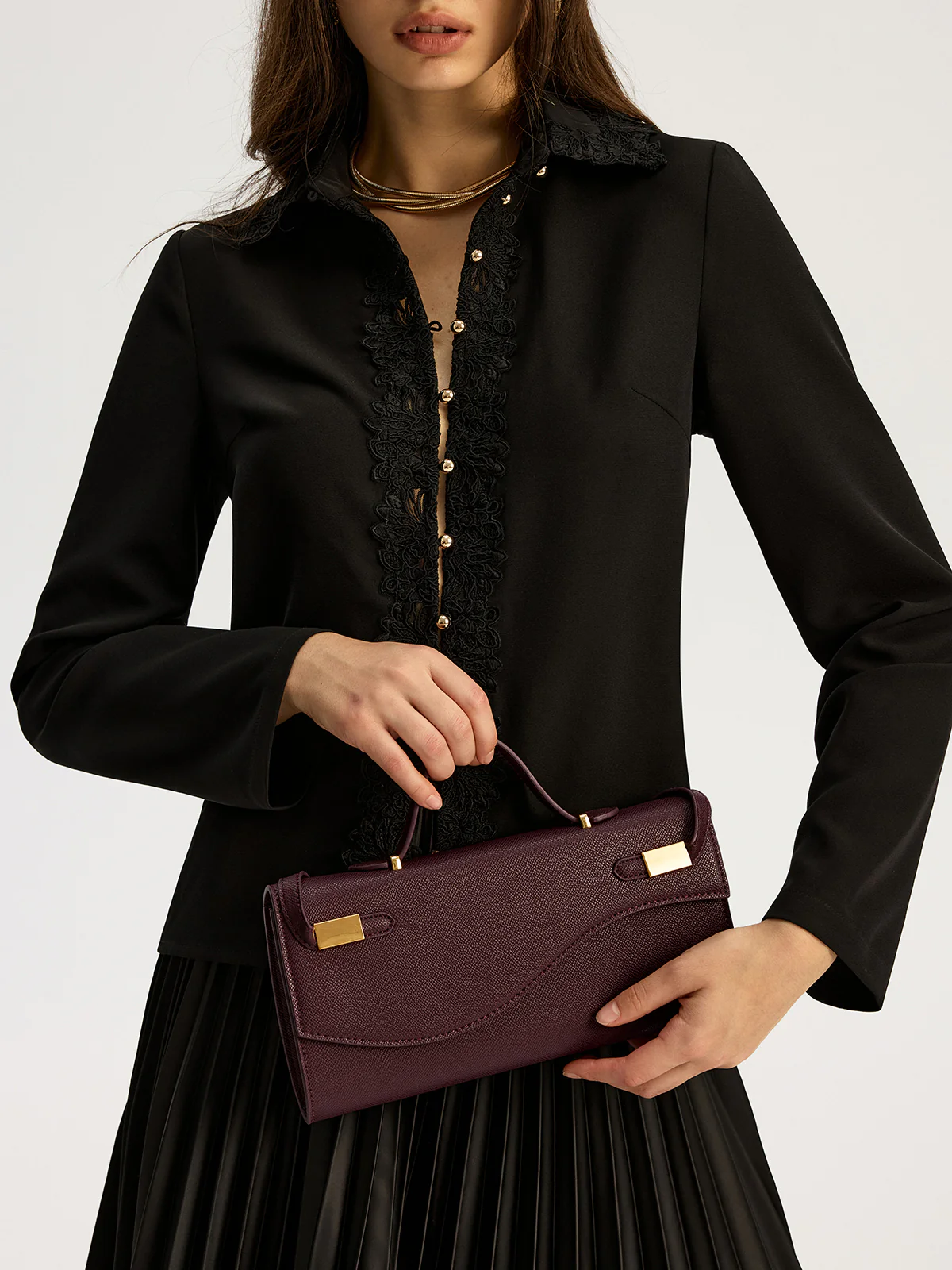 PU Leather Top-Handle Bag - Image 4