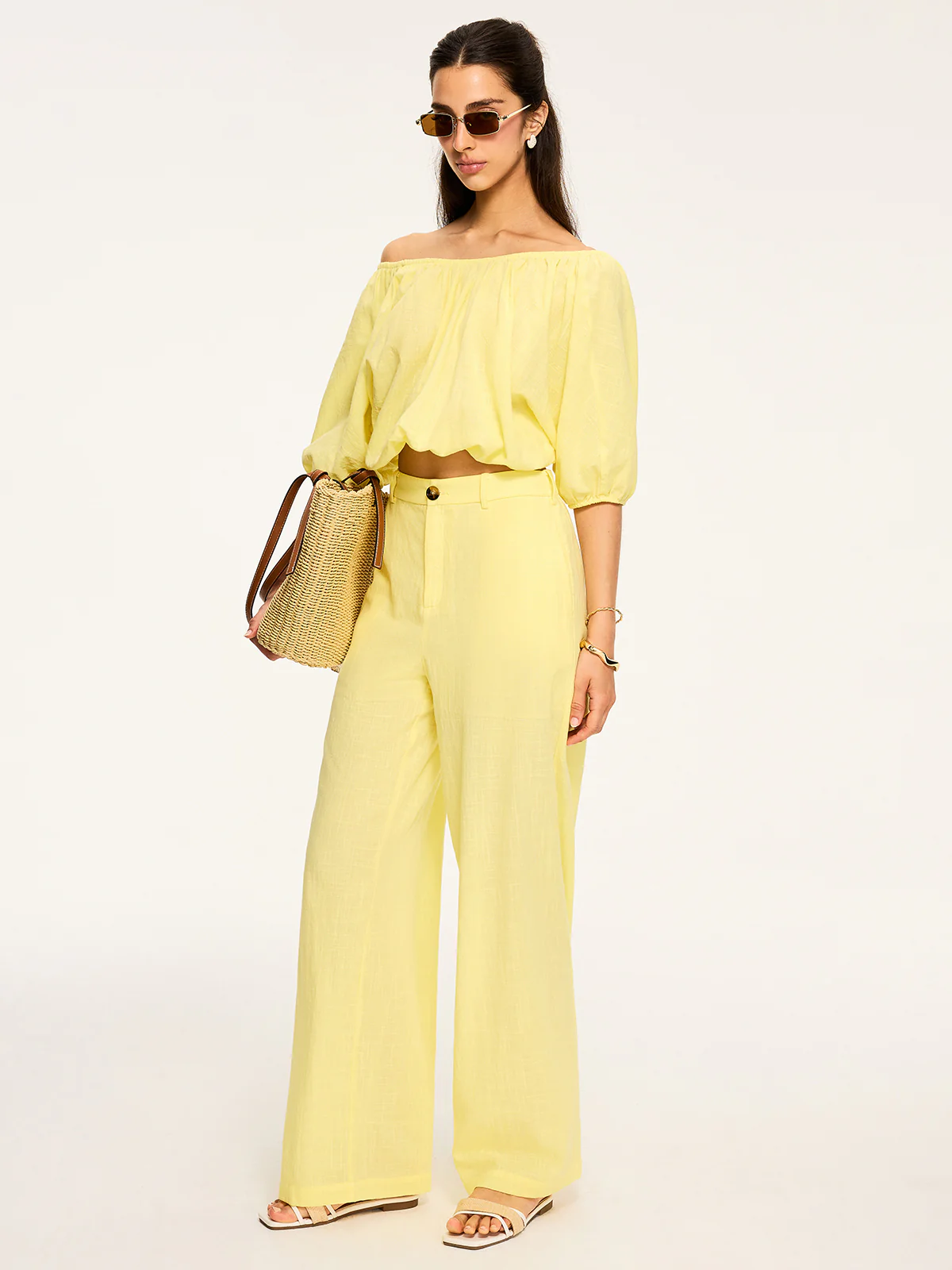 Puff-Sleeve Back-Tie Blouse - Image 4