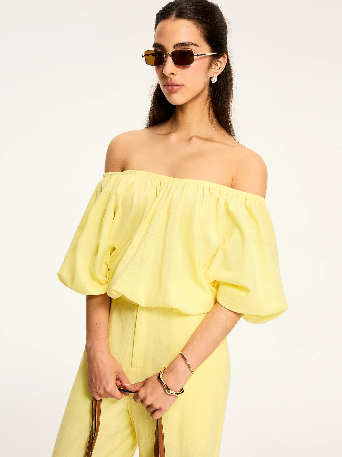 Puff-Sleeve Back-Tie Blouse - Image 5