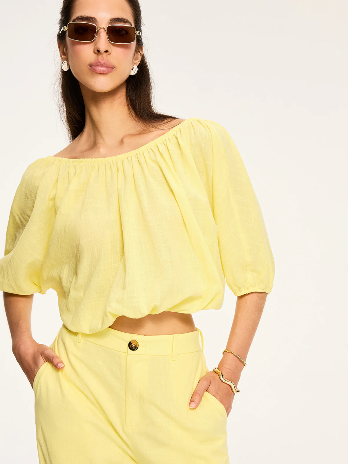 Puff-Sleeve Back-Tie Blouse - Image 6