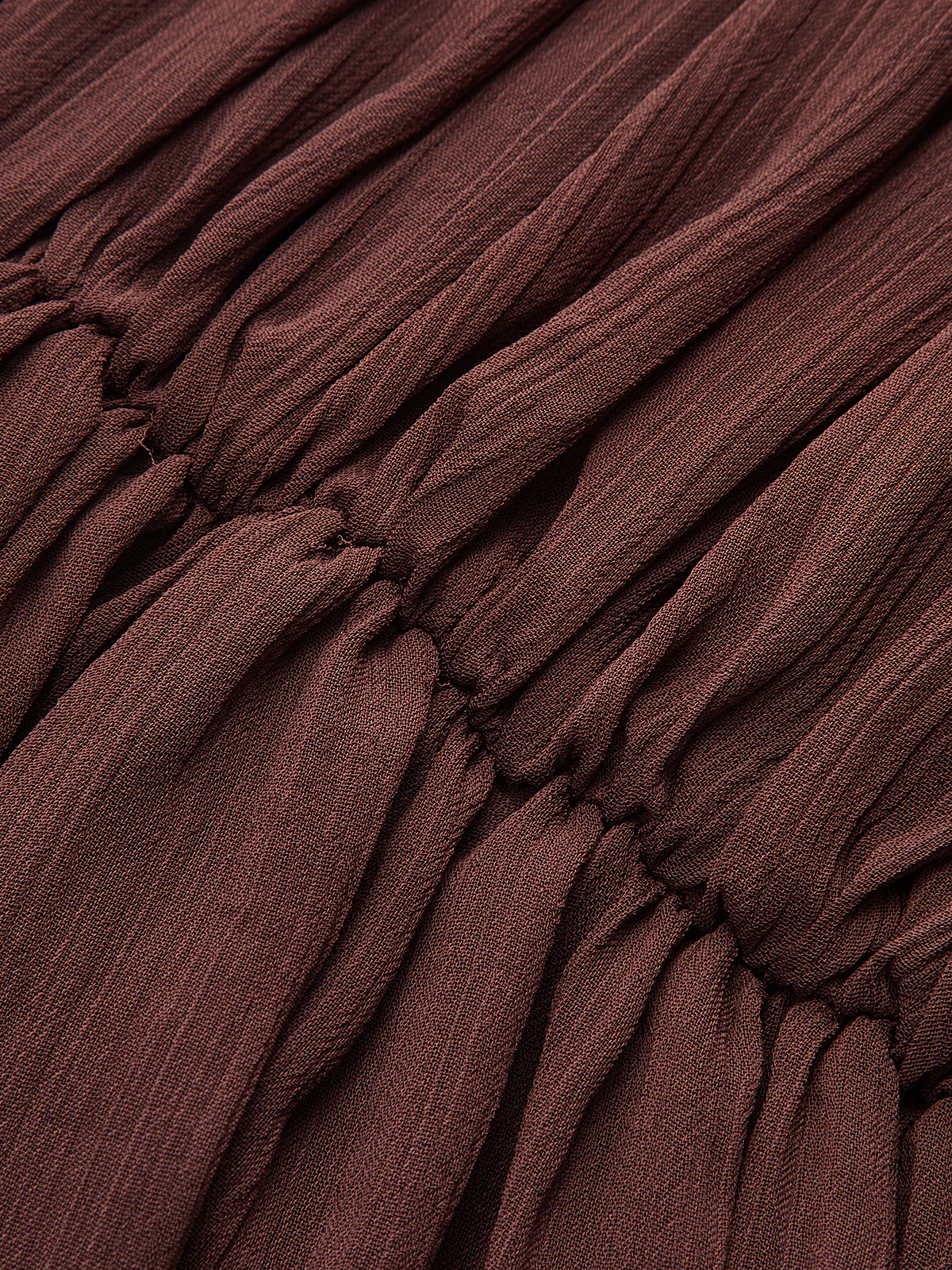 Puff Sleeve Chiffon Ruched Mini Dress - Image 4