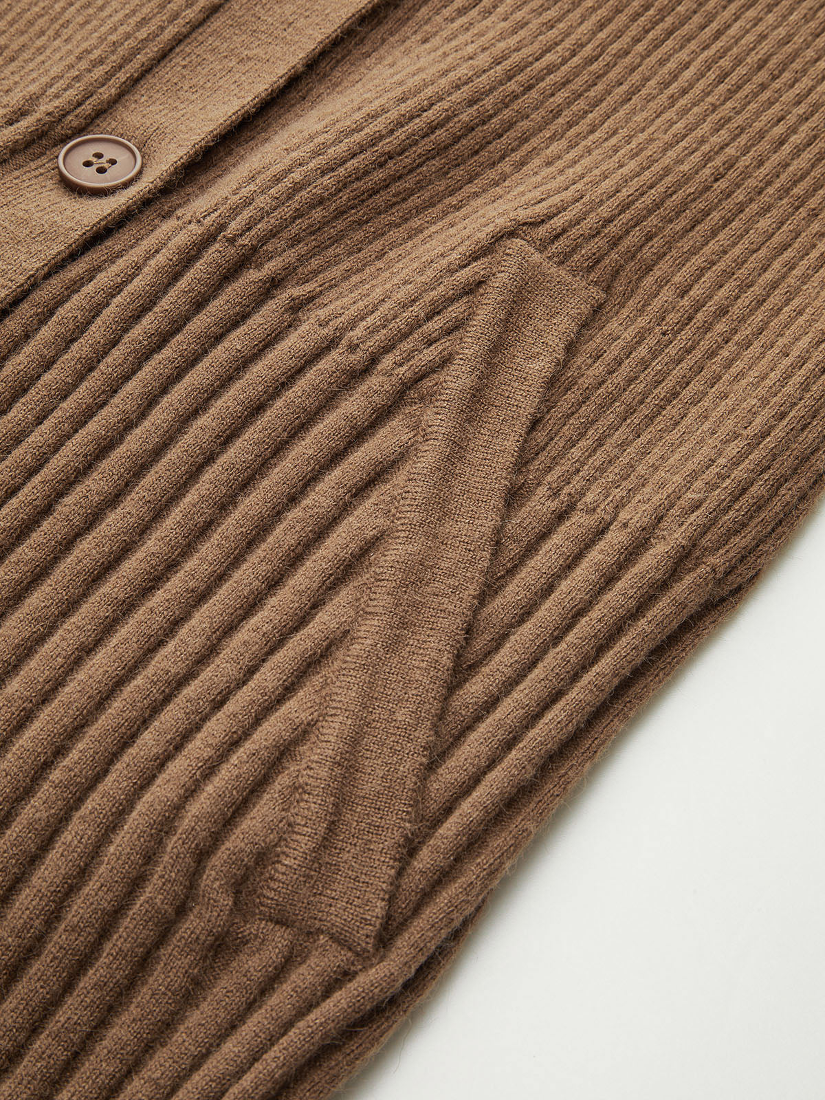 Puff Sleeve Ribbed V-Neck Cardigan - Image 6