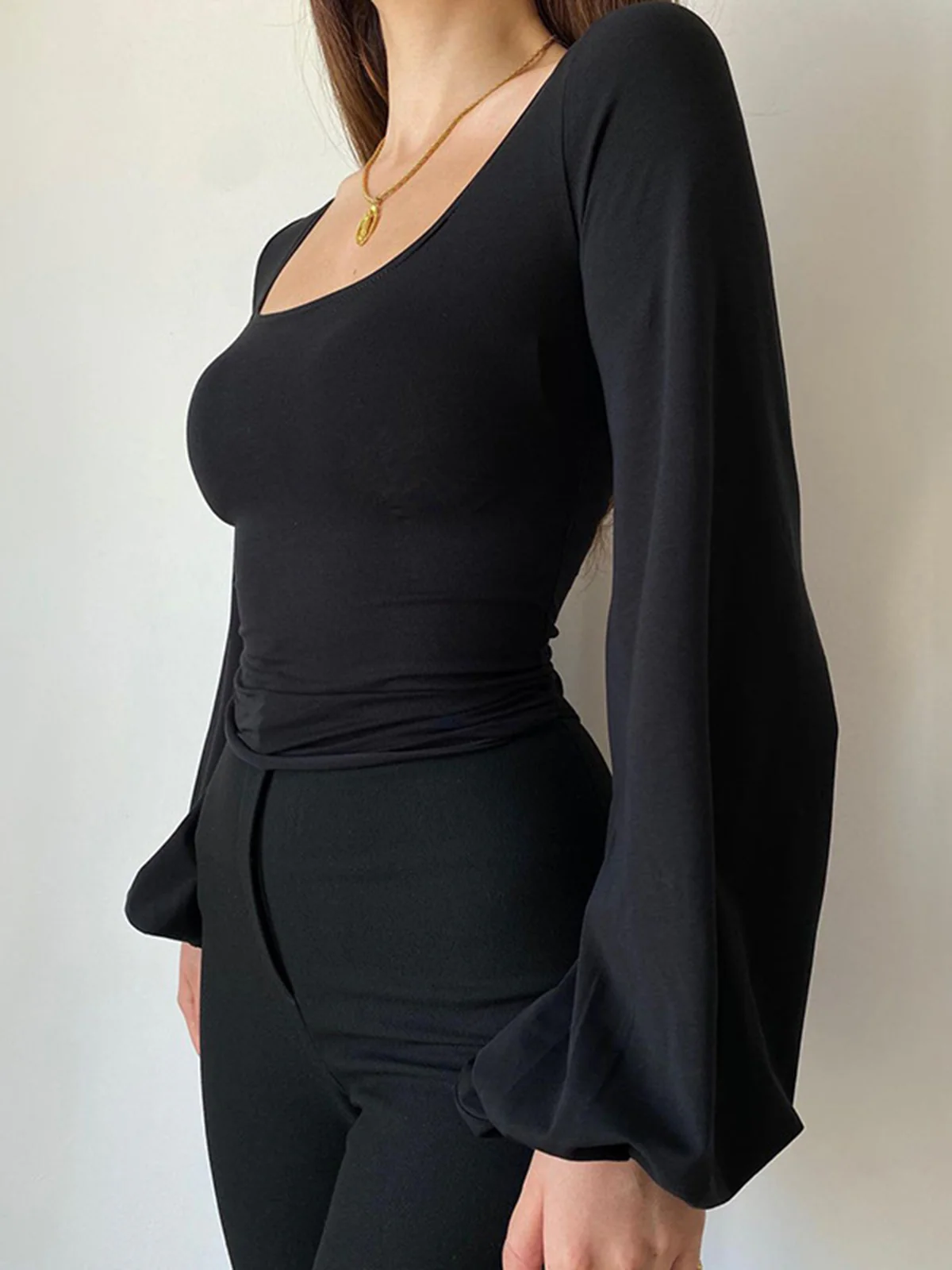 Puff Sleeve Square Neck Blouse - Image 3