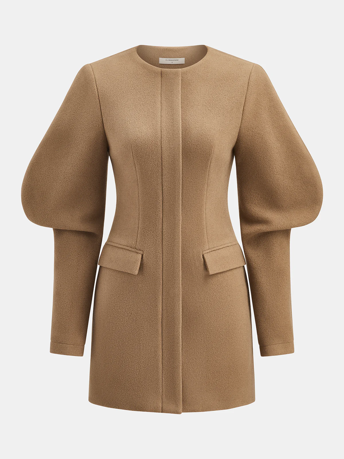Puff Sleeve Tailored Cotton-Blend Mini Dress - Image 2