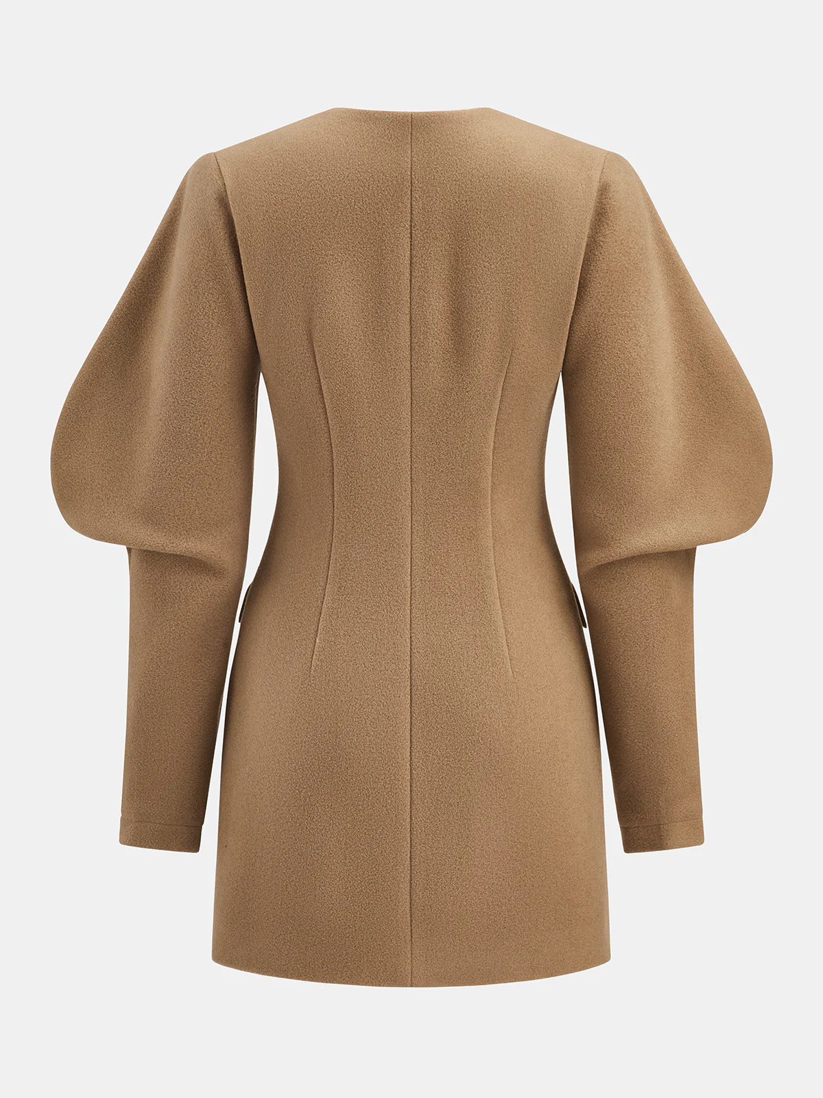 Puff Sleeve Tailored Cotton-Blend Mini Dress - Image 3