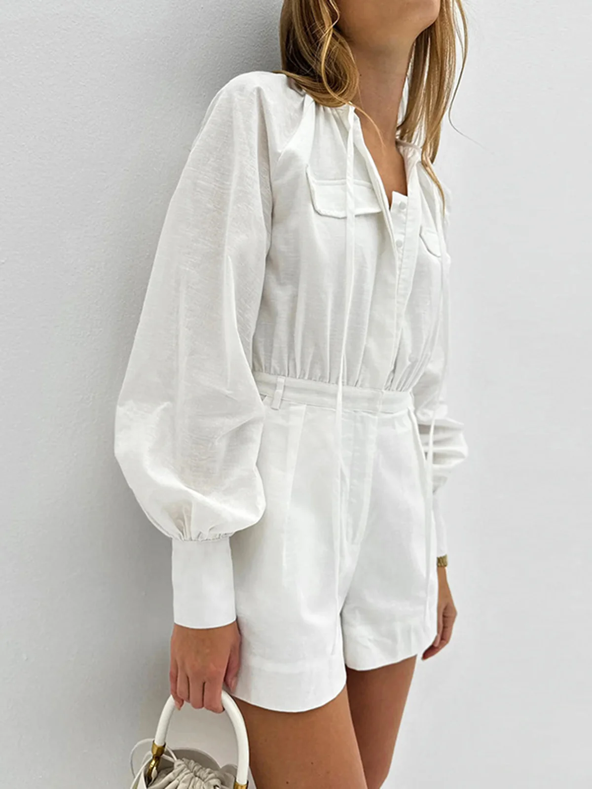 Pure Cotton Pocket Short Jumpsuit - Image 2