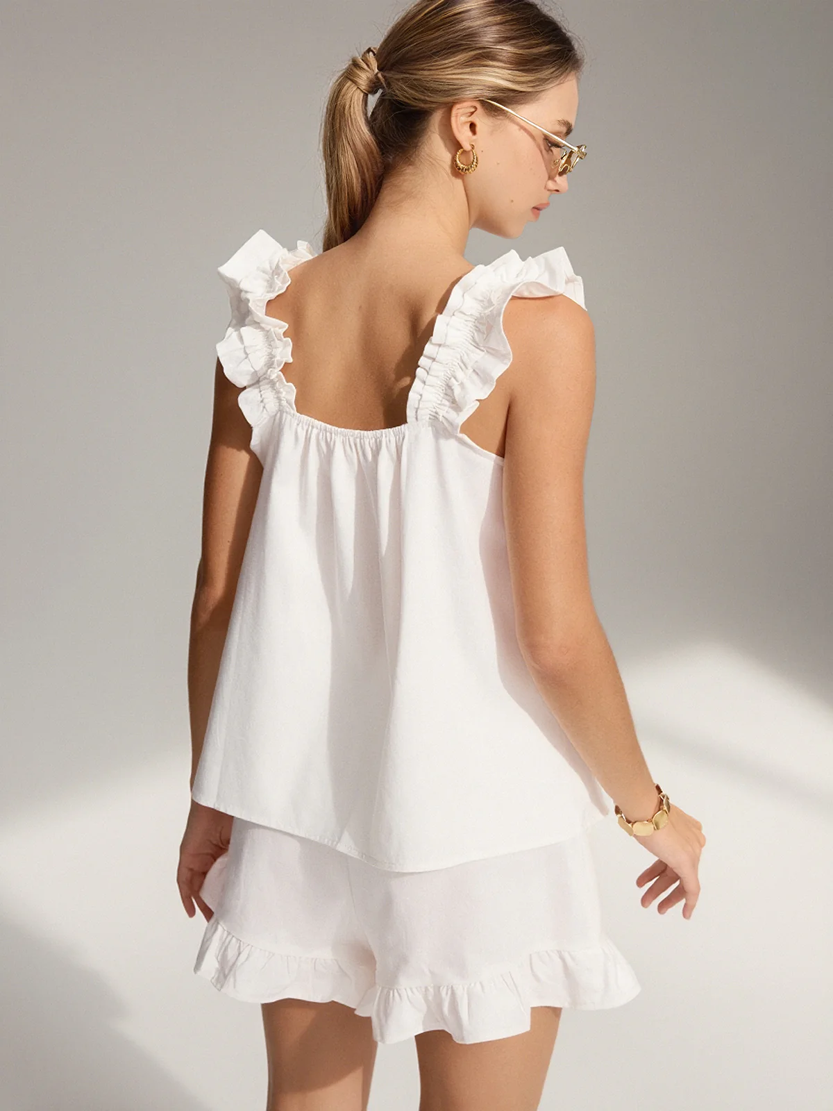 Pure Cotton Ruffle Shorts Set - Image 8