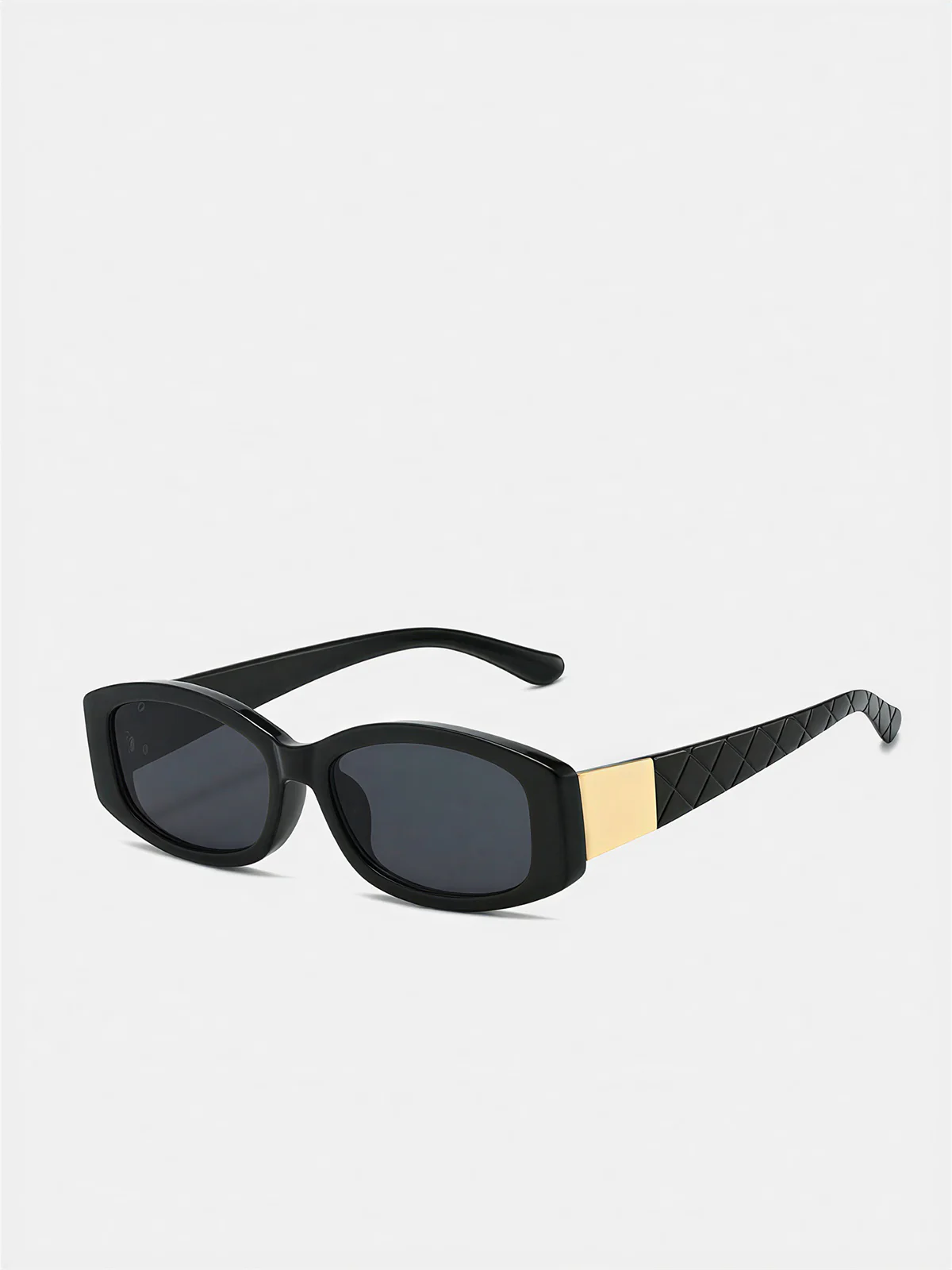 Quilted Temple Rectangular Sunglasses