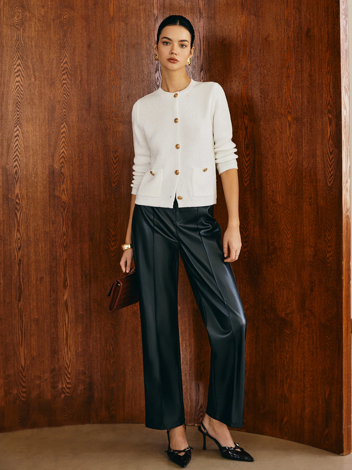 Regular Fit Metal-Button Cardigan - Image 3
