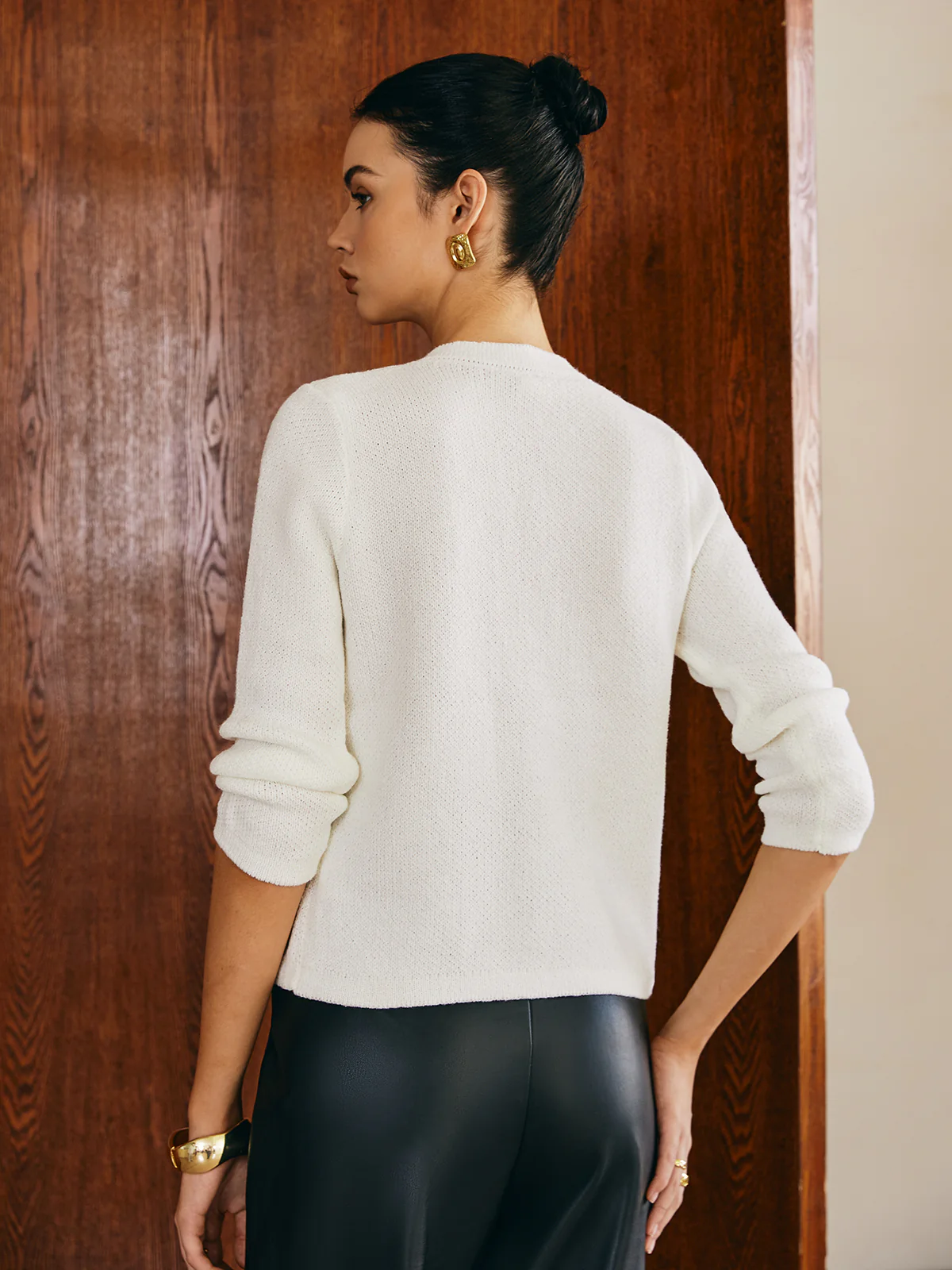Regular Fit Metal-Button Cardigan - Image 6