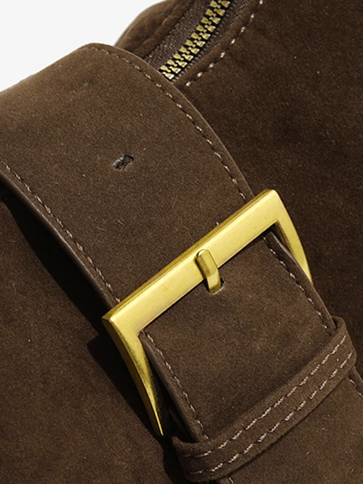 Retro Buckle & Zipper Crescent Bag - Image 2