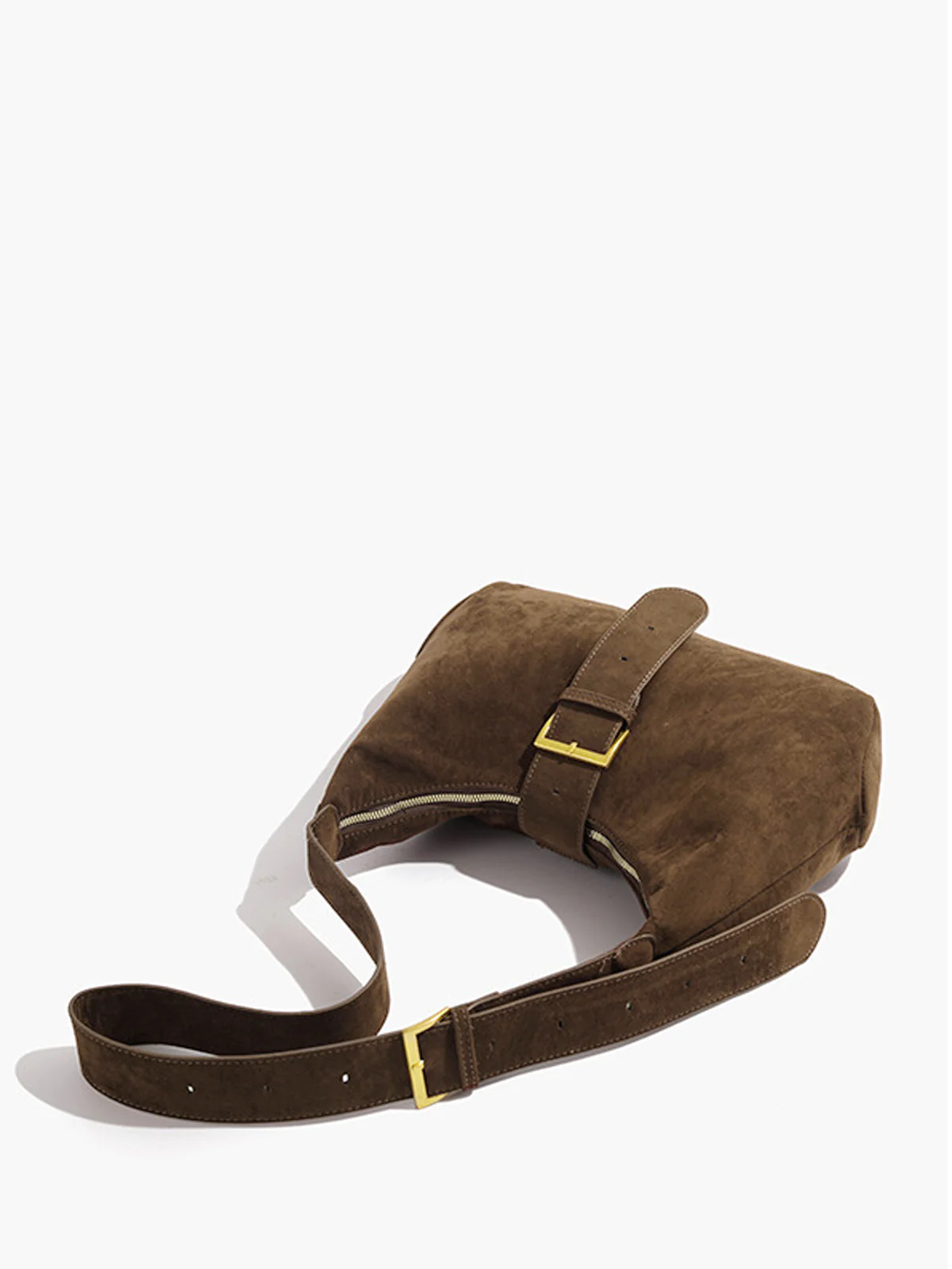 Retro Buckle & Zipper Crescent Bag - Image 4