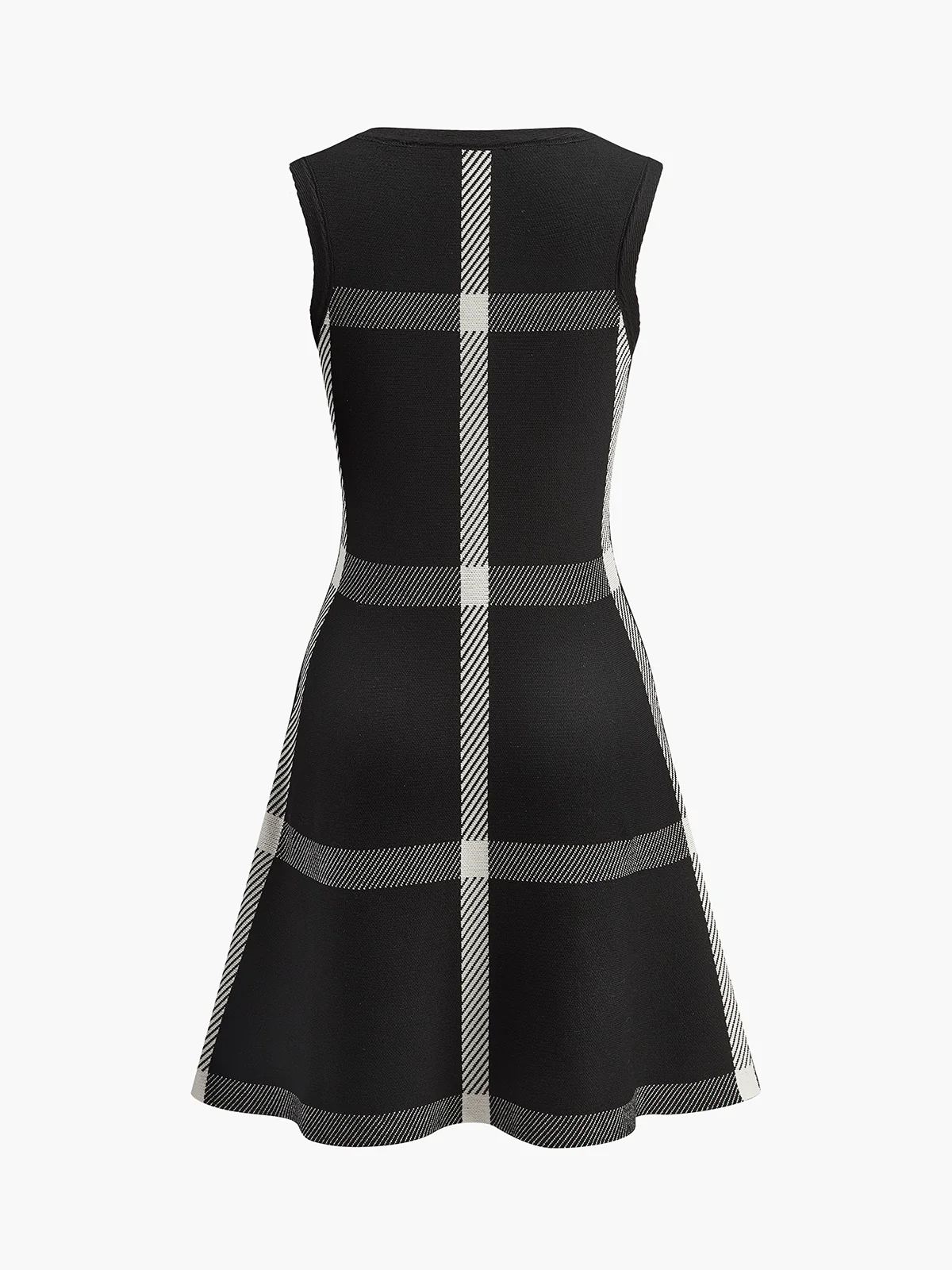 Retro Checked Knit Tank Dress - Image 7