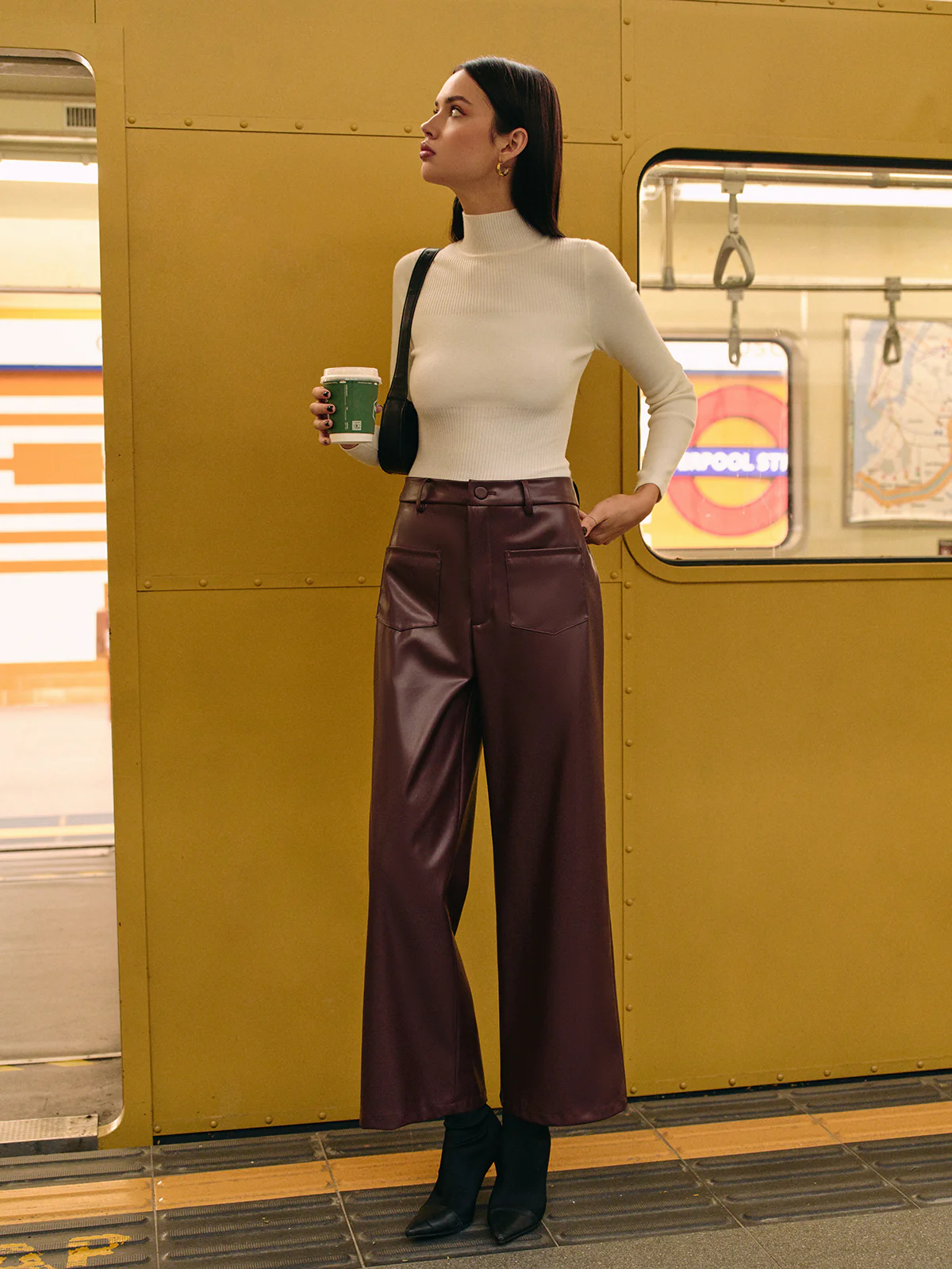 Retro Faux Leather Pants - Image 5