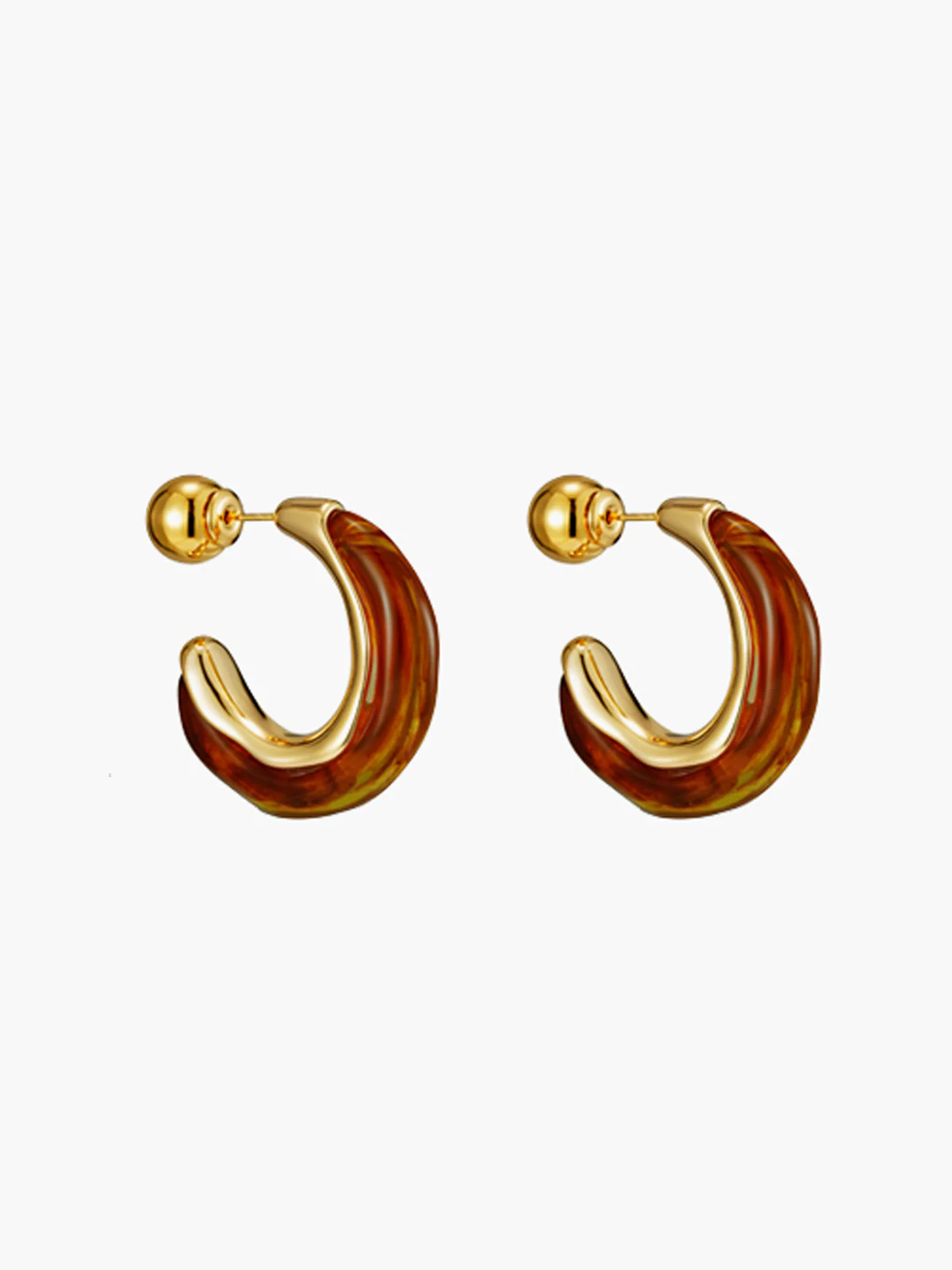 Retro Hoop Stud Earrings - Image 2