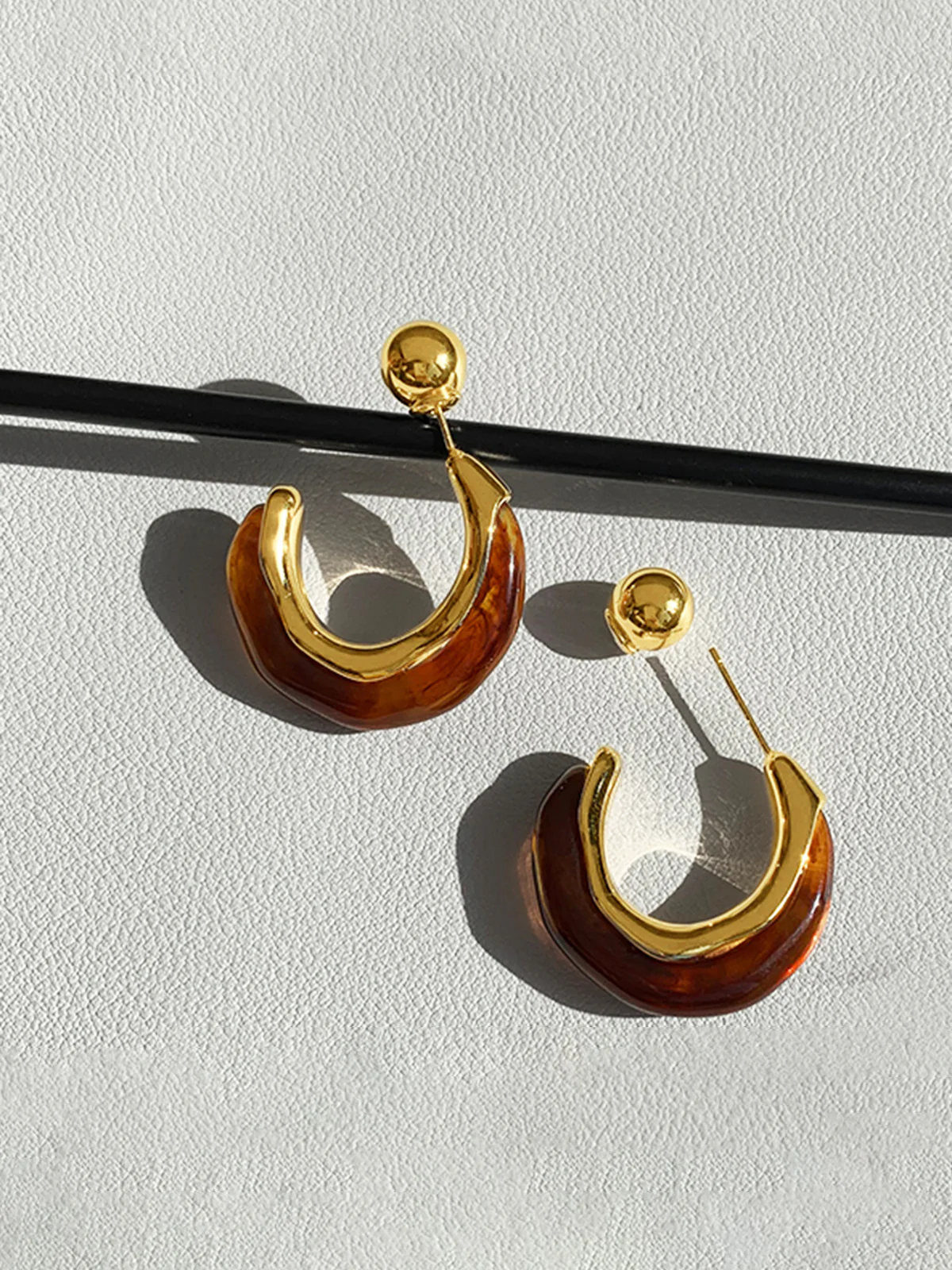 Retro Hoop Stud Earrings - Image 3