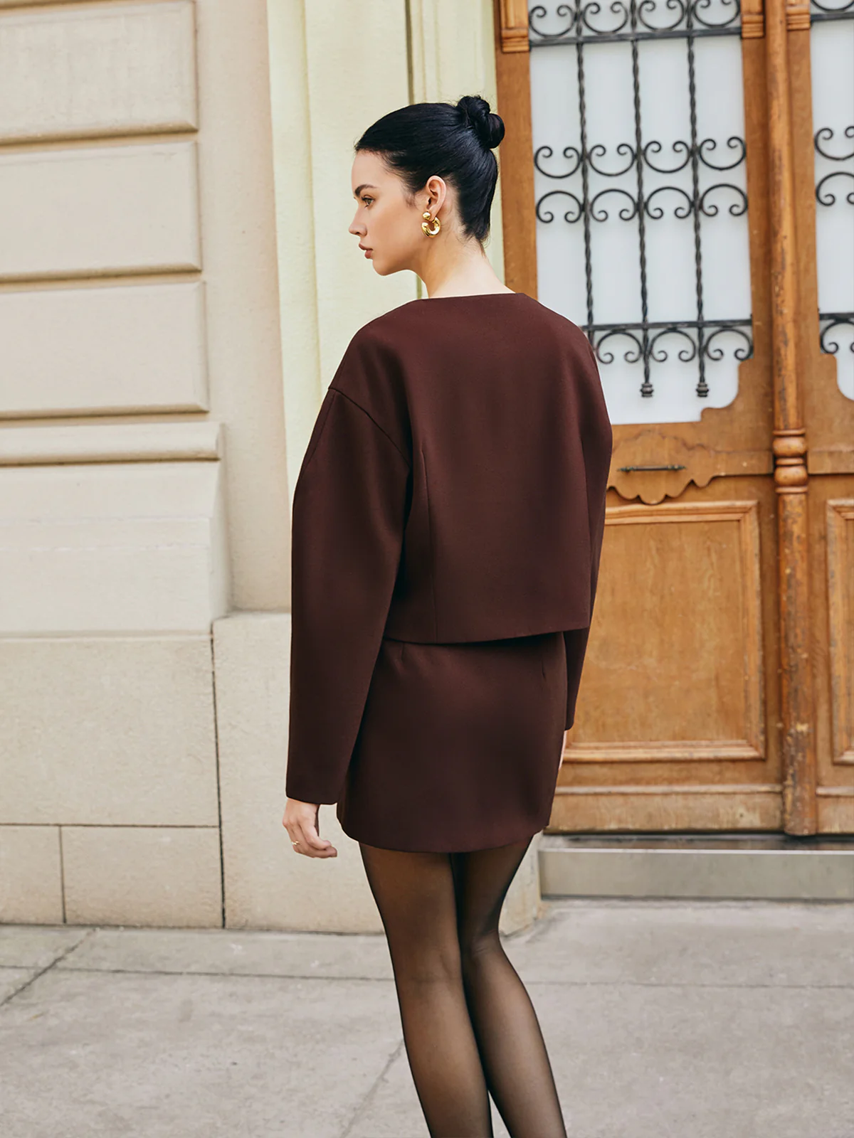 Retro Puff-Sleeve Short Jacket - Image 6