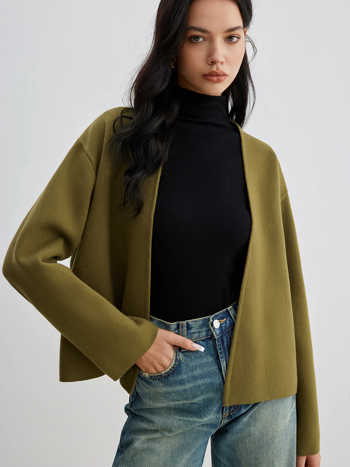 Retro Shift Cardigan Without Belt - Image 3