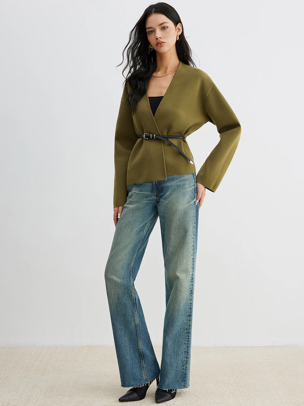 Retro Shift Cardigan Without Belt - Image 4