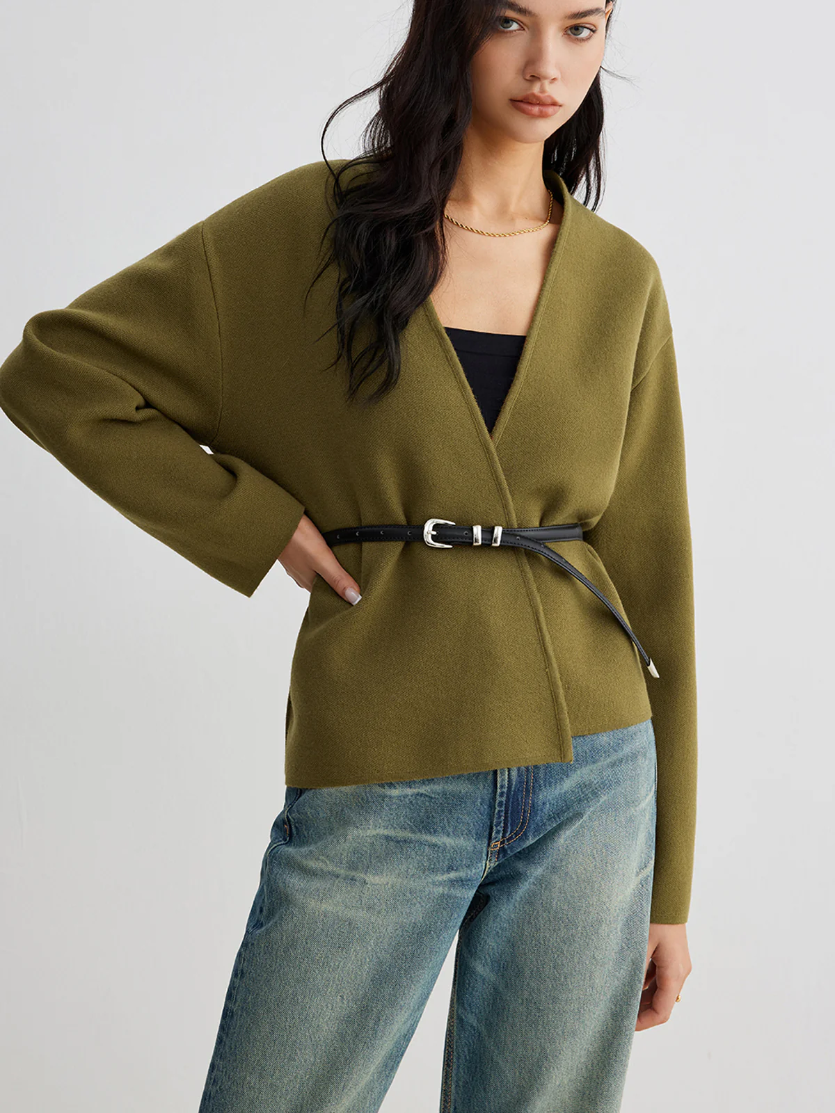 Retro Shift Cardigan Without Belt - Image 7