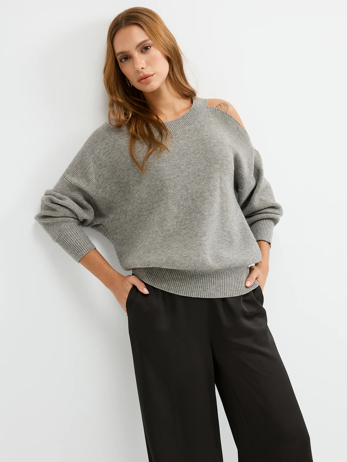 Reversible Cold-Shoulder Knit Top - Image 2