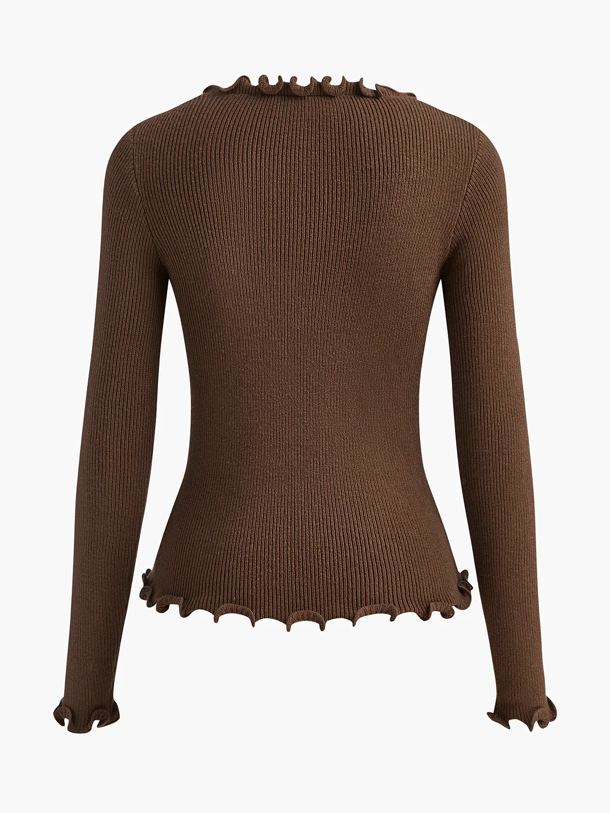 Rhinestone Bow Lettuce Trim Sweater - Image 7