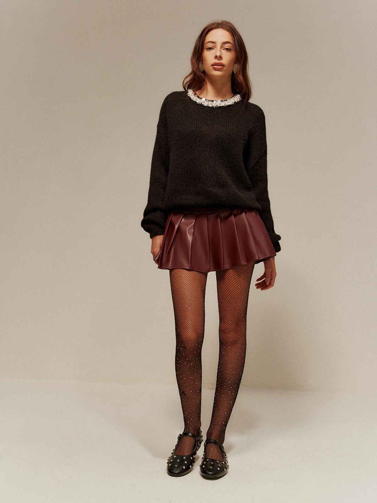 Rhinestone-Decor Cozy Sweater - Image 4
