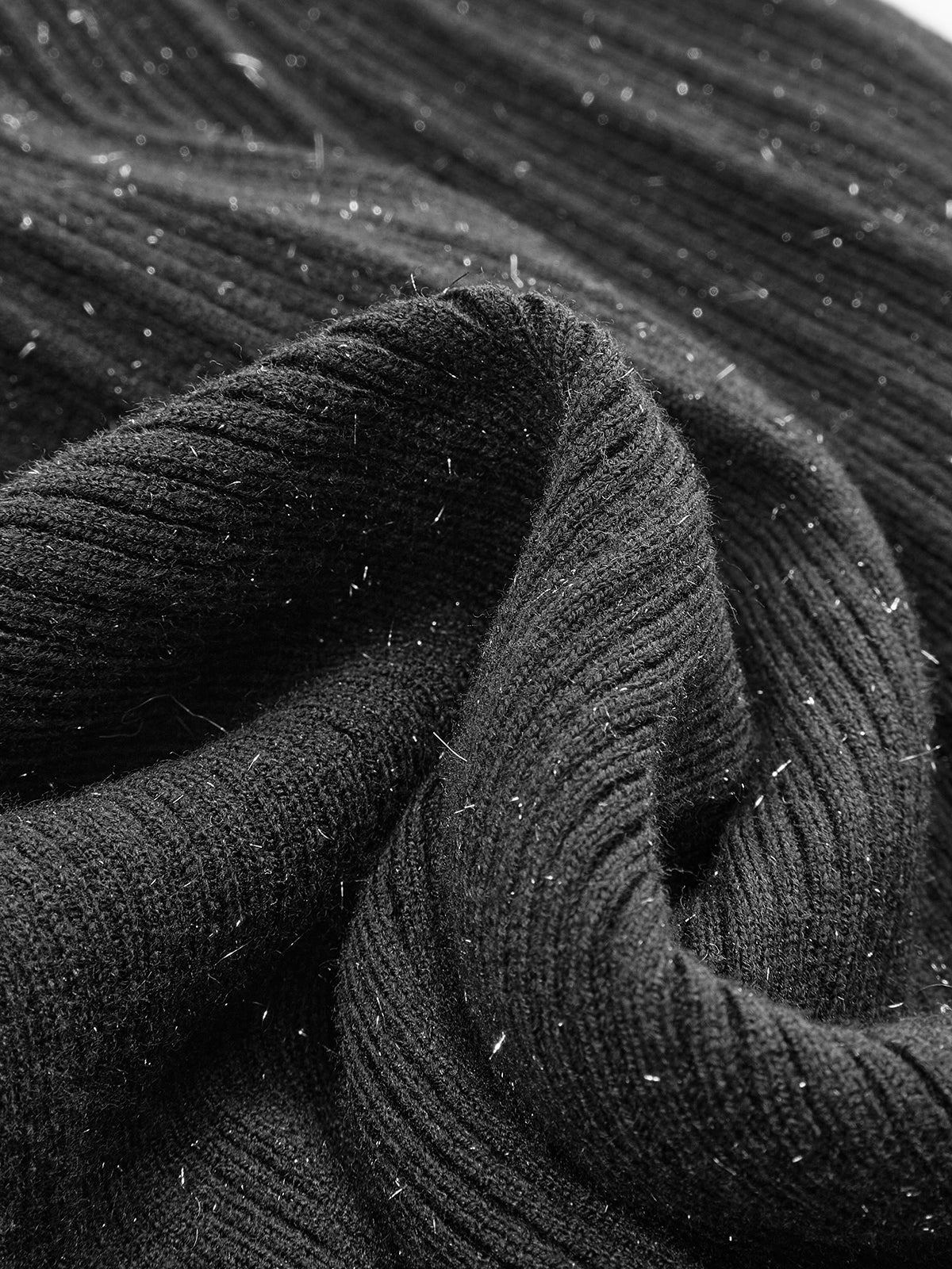 Rhinestone Decor Plain Sweater Dress - Image 4