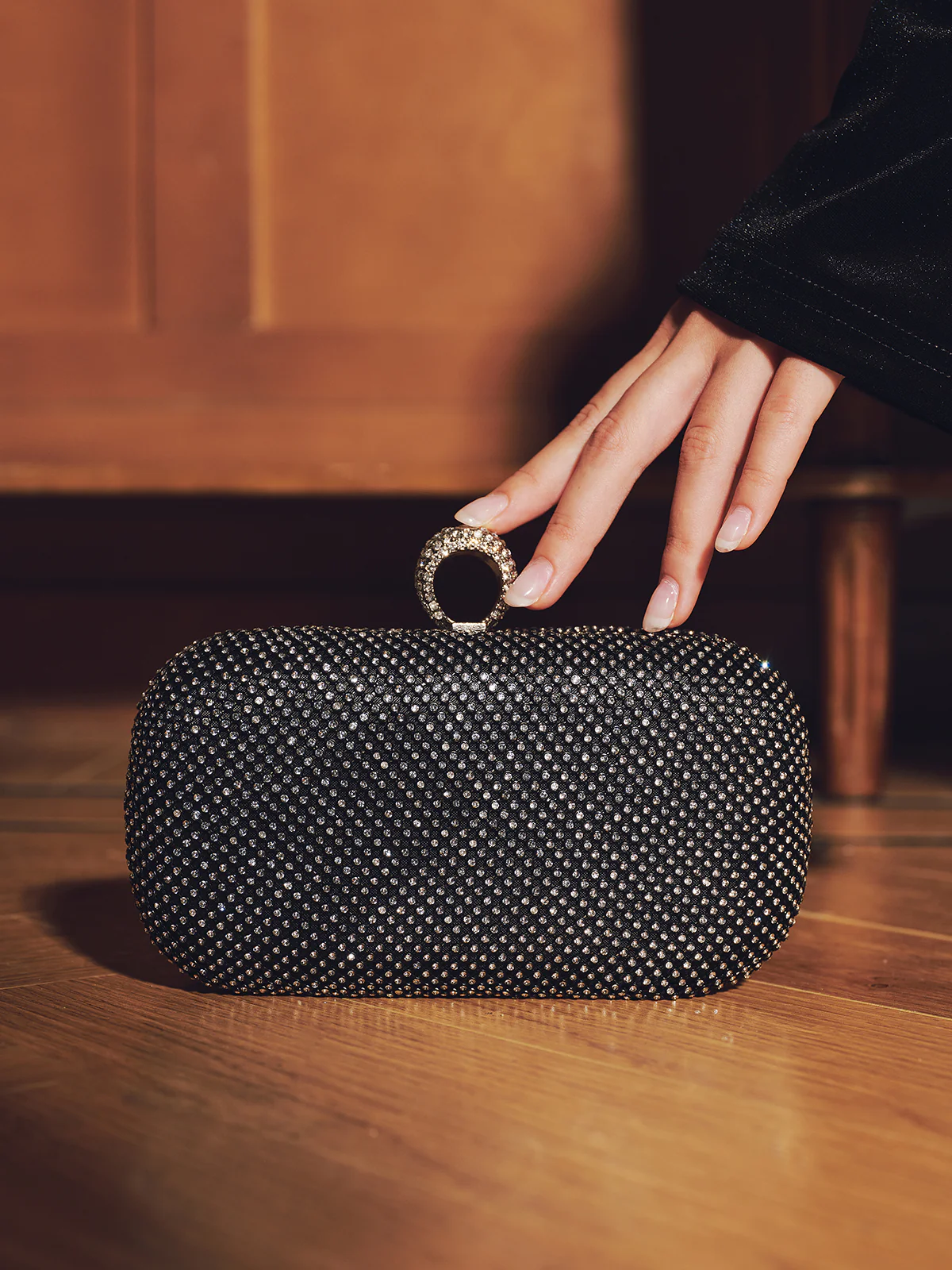 Rhinestone Embellished Clutch Bag - Image 2