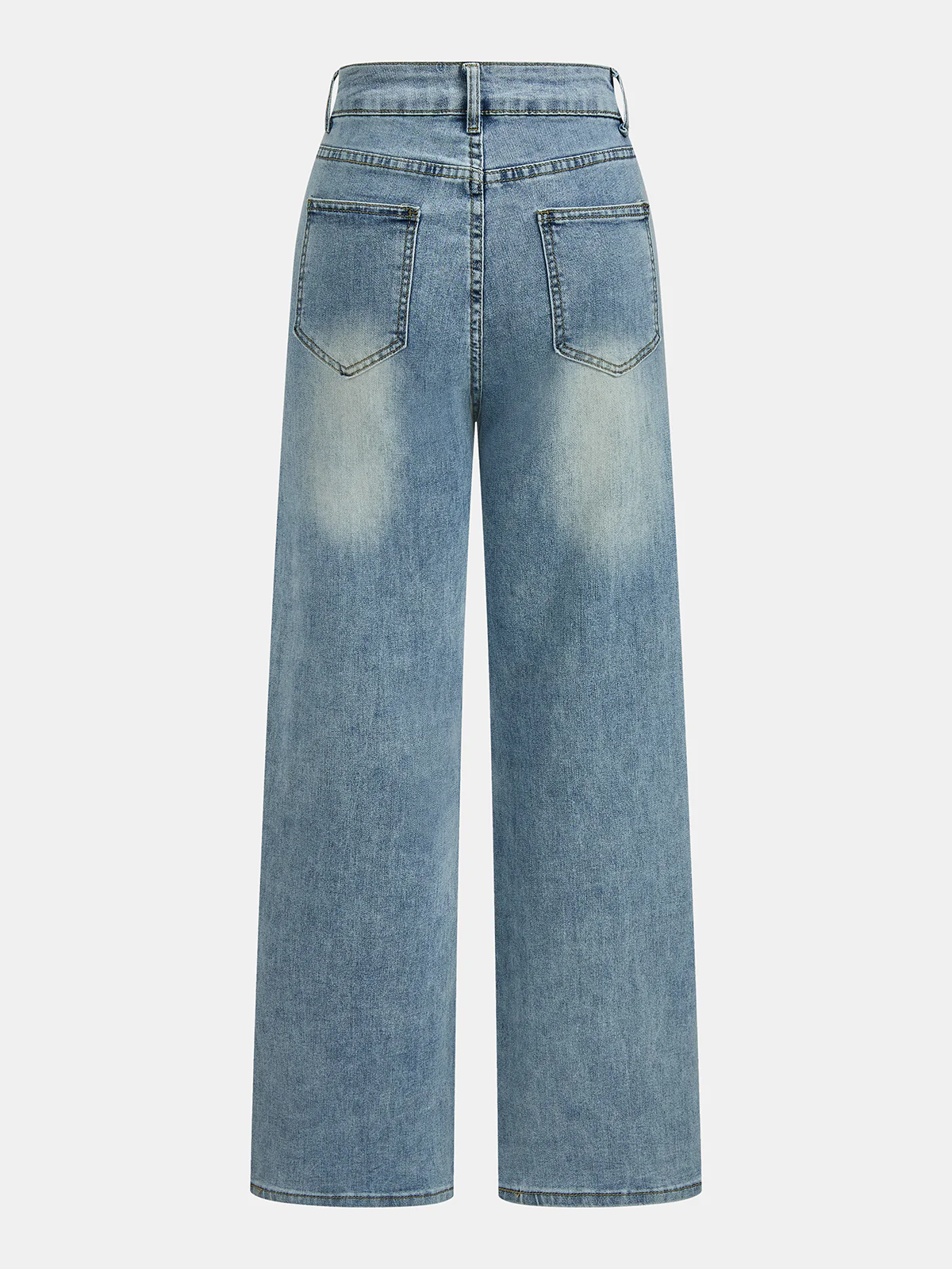 Rhinestone Floral Cut Out Wide Leg Jeans - Image 2