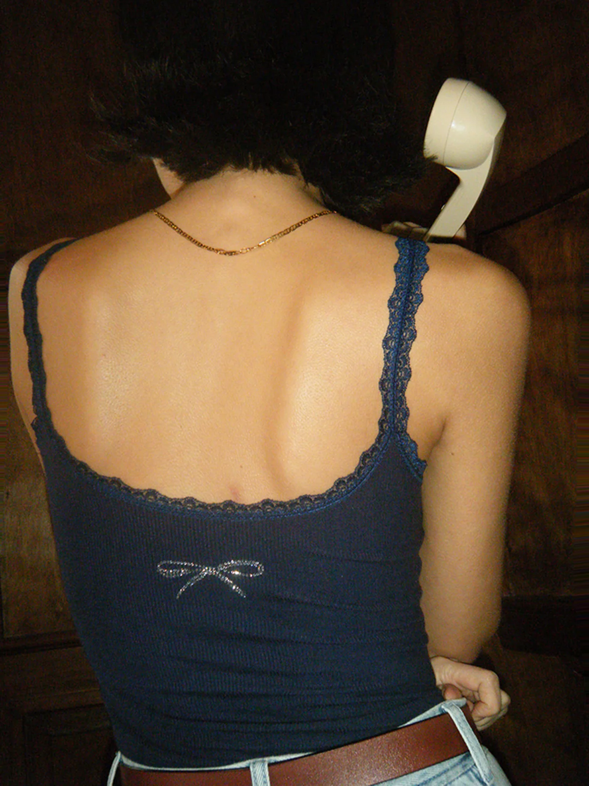 Rhinestone Lace Knit Cami Top - Image 6