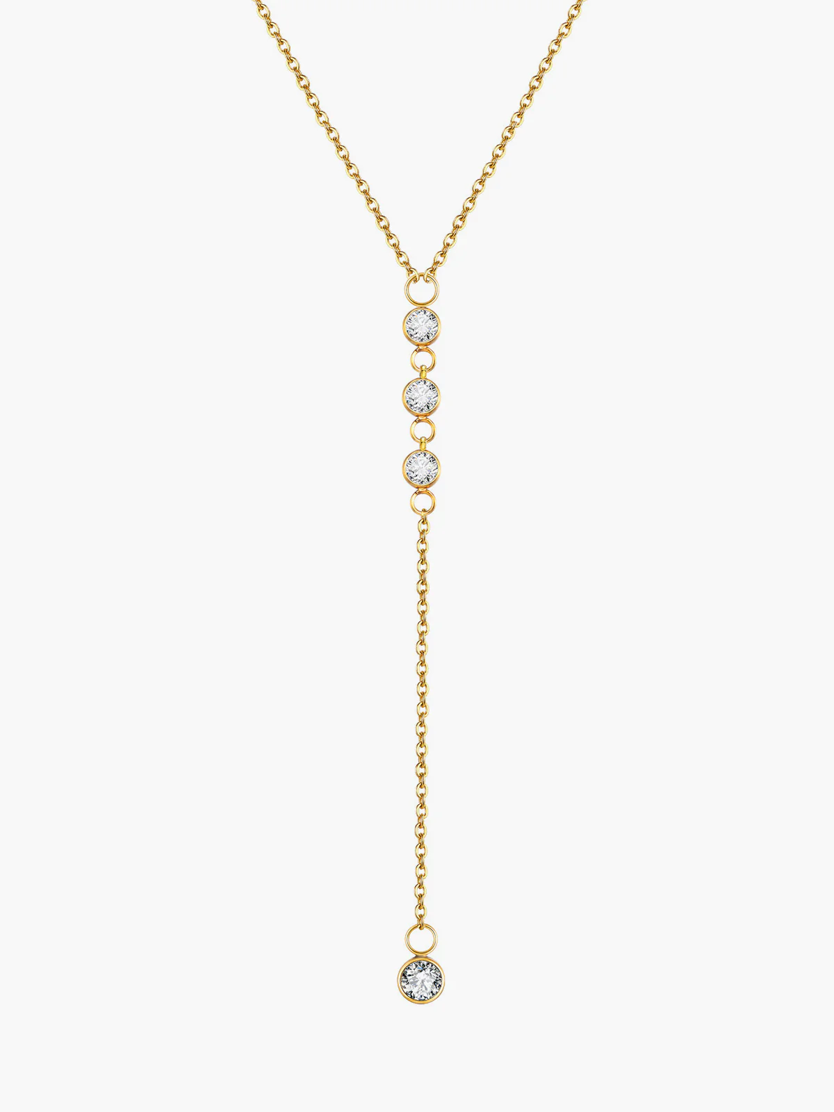 Rhinestone Lariat Drop Necklace - Image 2