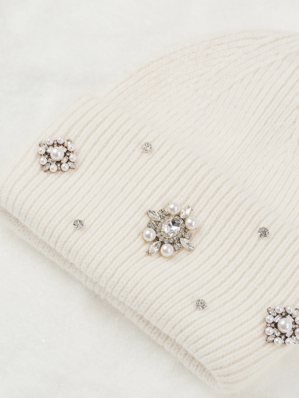 Rhinestone Rabbit Fur Beanie - Image 6
