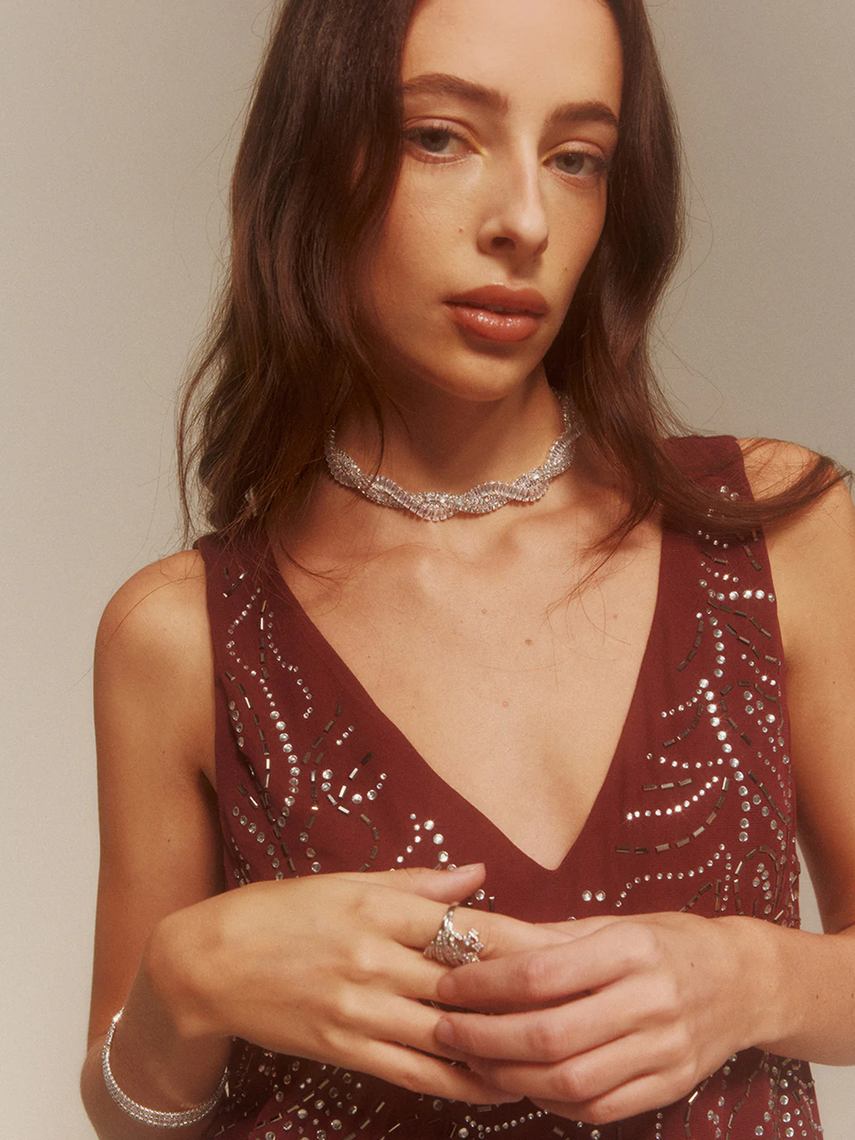Rhinestone Twist Choker Necklace - Image 5
