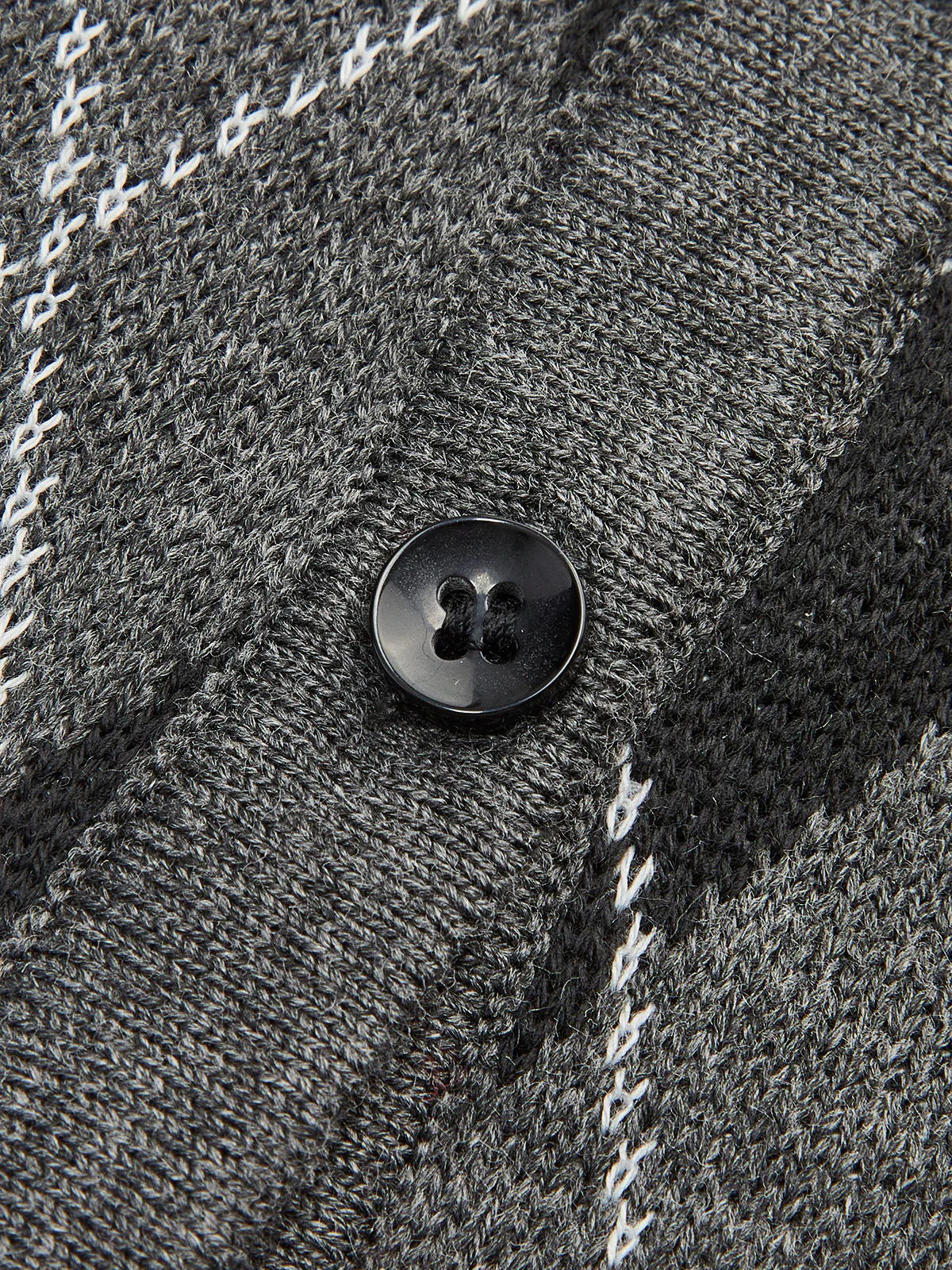 Rhombic Pattern Belted Button Cardigan - Image 4