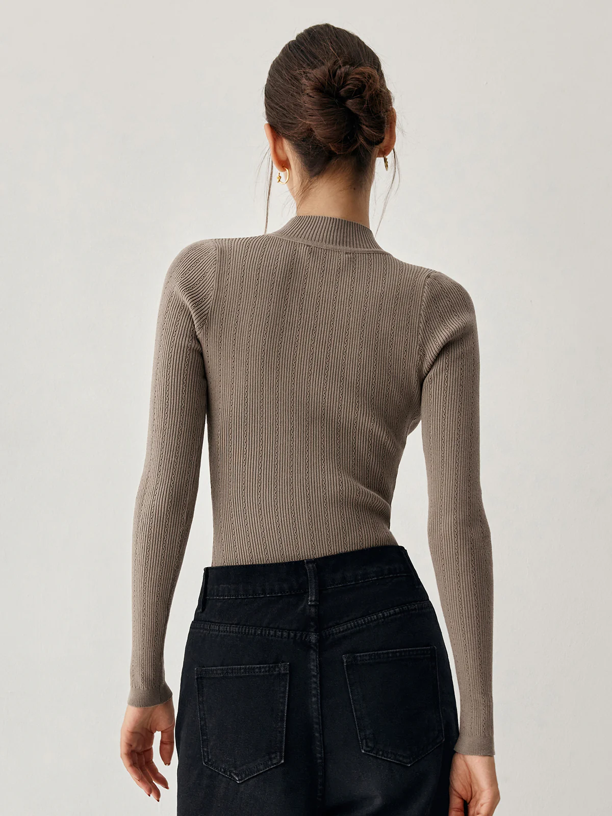 Rib Eyelet Long Sleeve Bodysuit - Image 5