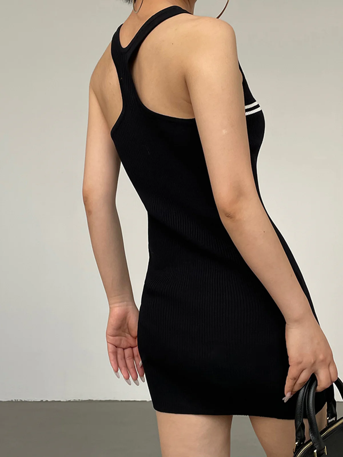 Ribbed Basic Knit Short Dress - Image 4