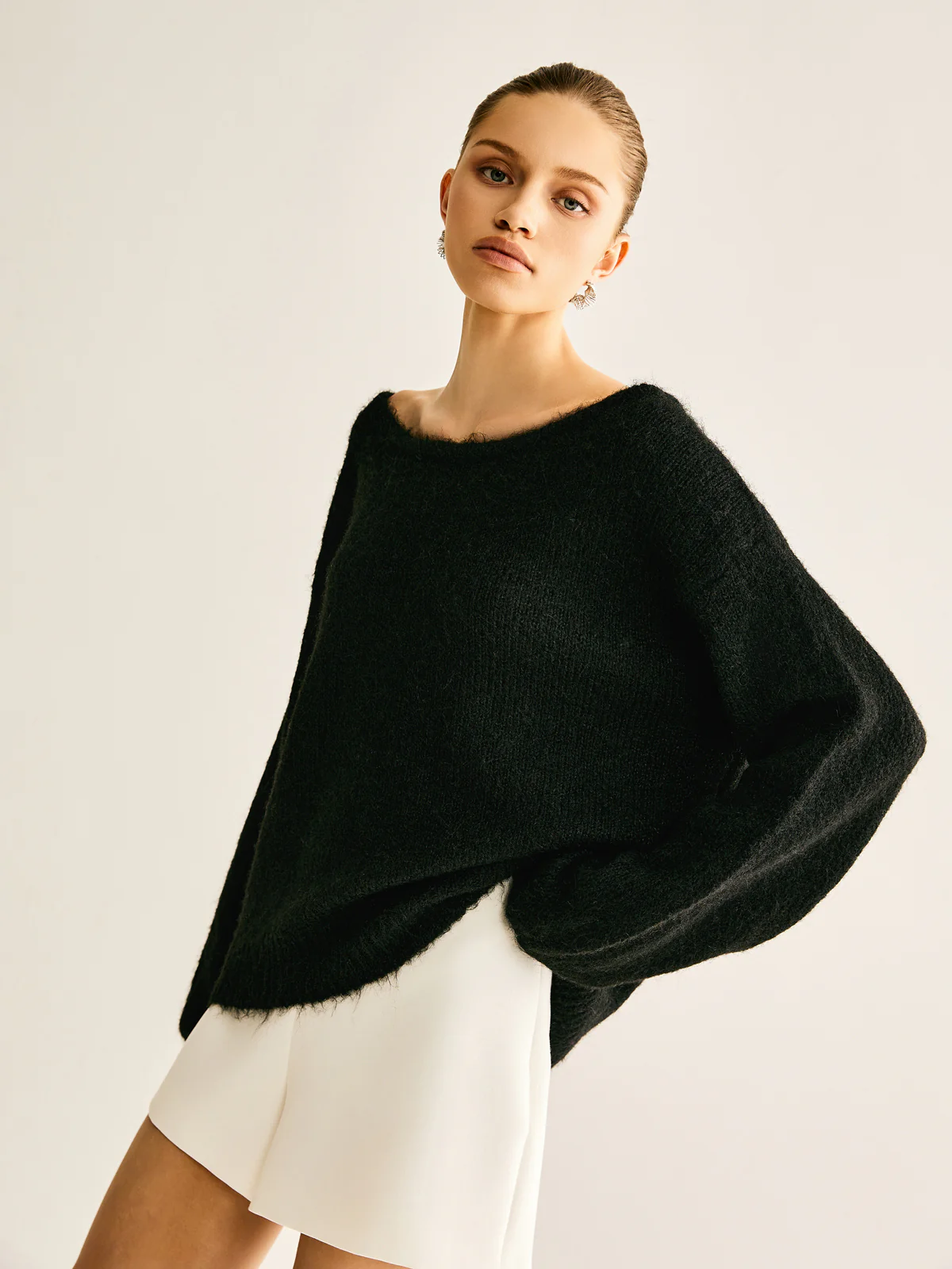 Ribbed Bow Loose Sweater - Image 5