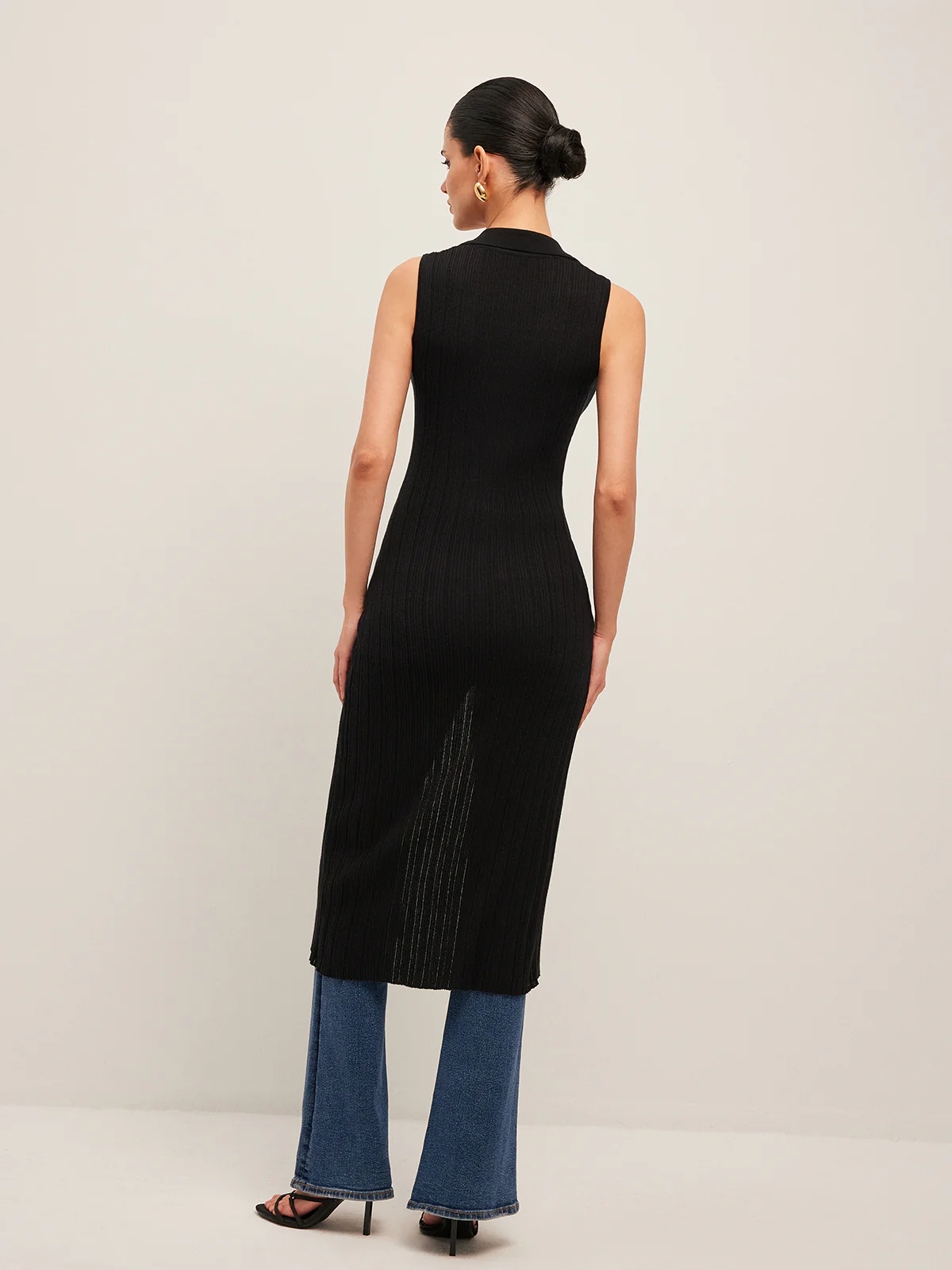 Ribbed Button-Up Knit Dress - Image 5