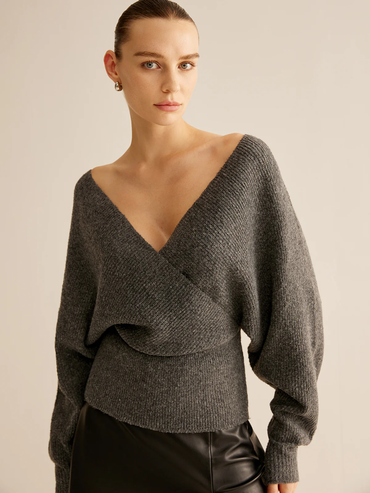 Ribbed Criss Cross Cinched Sweater - Image 5