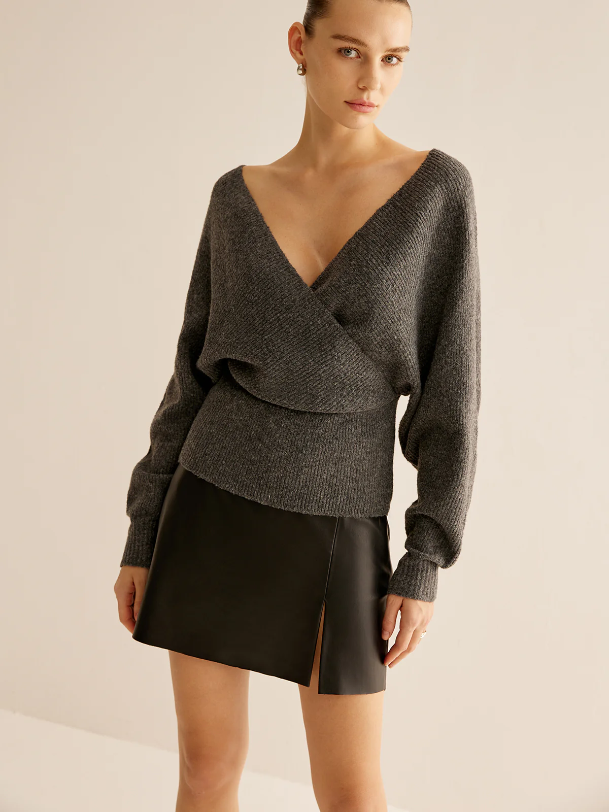 Ribbed Criss Cross Cinched Sweater - Image 6