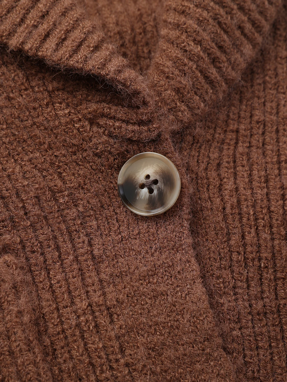 Ribbed Knit Cropped Shawl Collar Cardigan - Image 6
