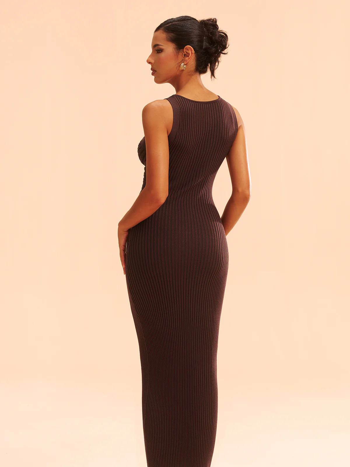 Ribbed Knit Cut-Out Bodycon Midi Dress - Image 6