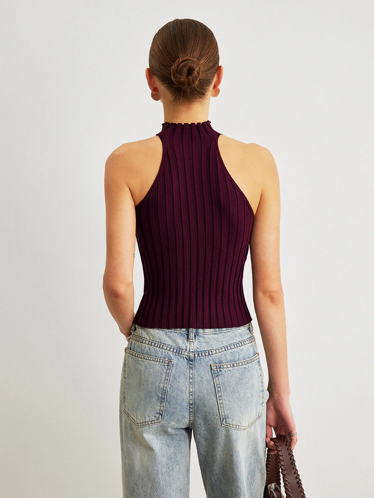 Ribbed Knit High-Neck Top - Image 6