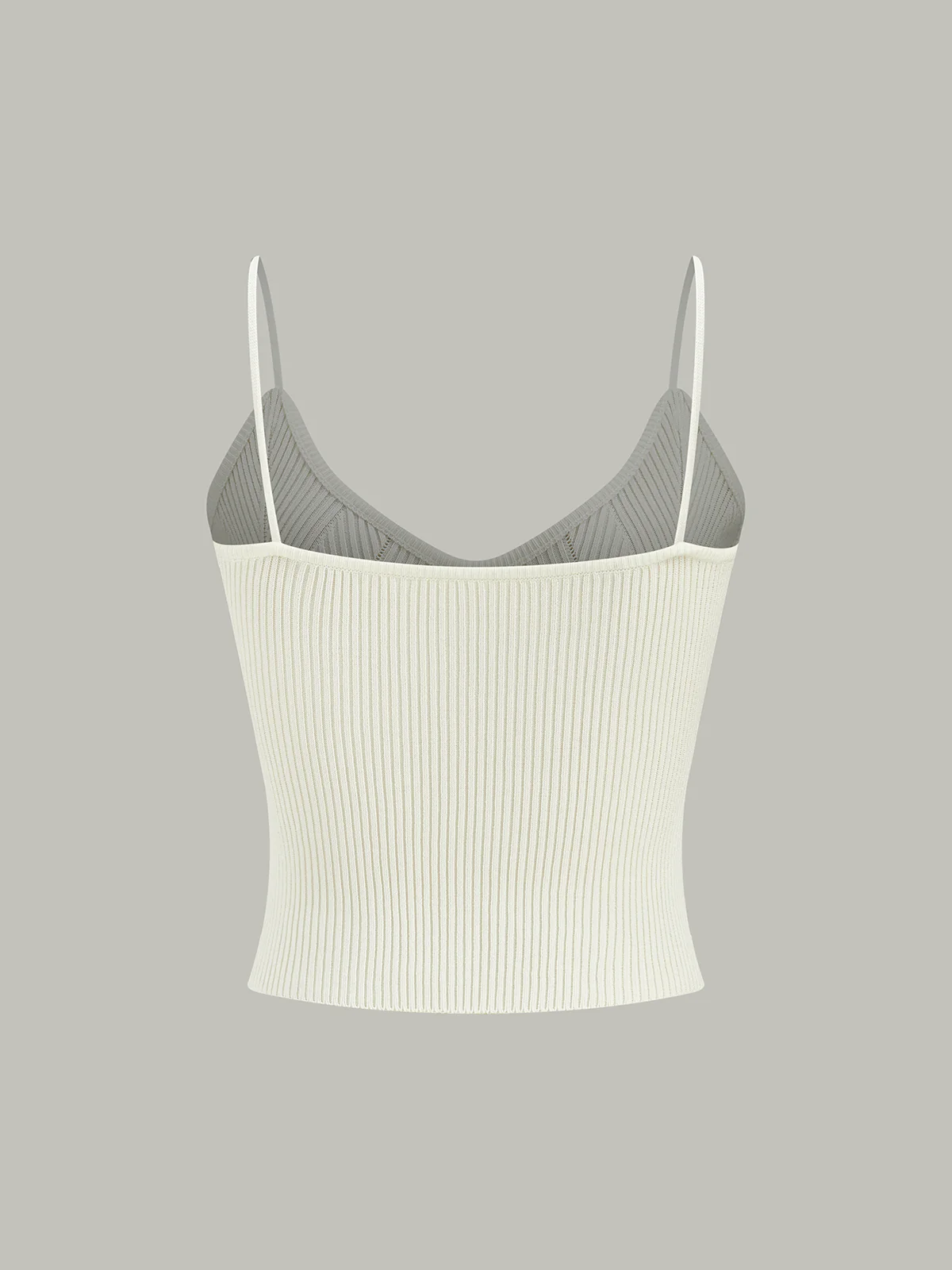Ribbed Knit Metal Button Cami Top - Image 8