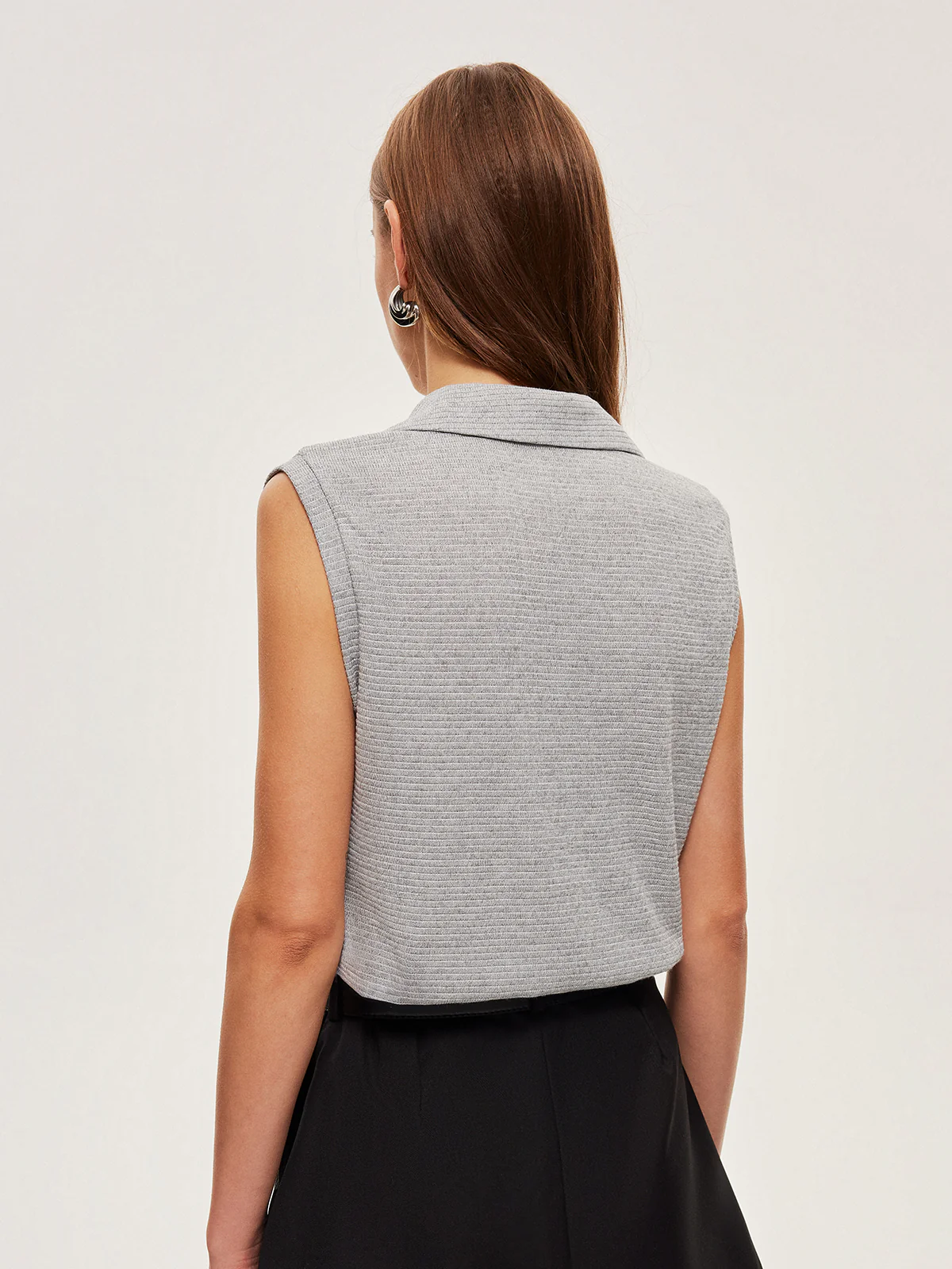 Ribbed Knit Polo Top - Image 7